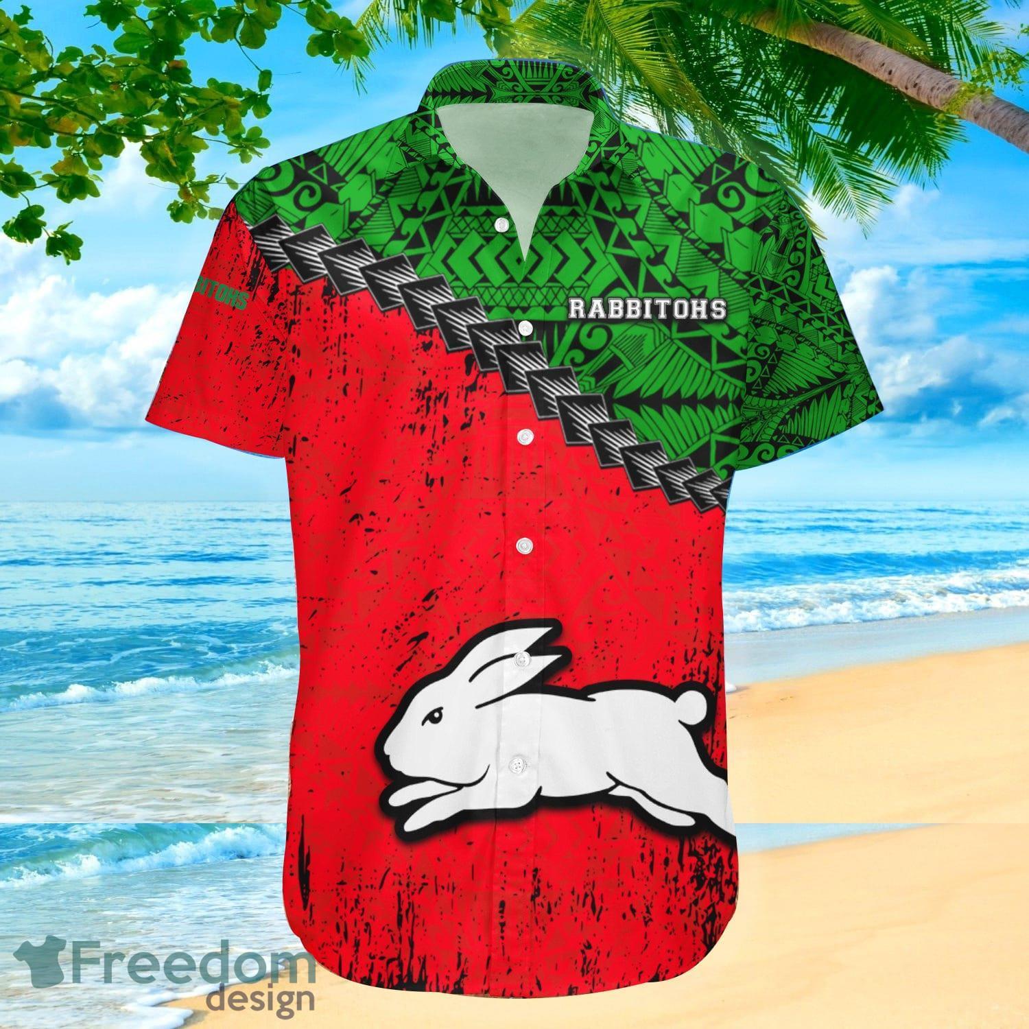 South Sydney Rabbitohs NRL Fans Grunge Polynesian Tattoo Summer Gift Hawaiian Shirt