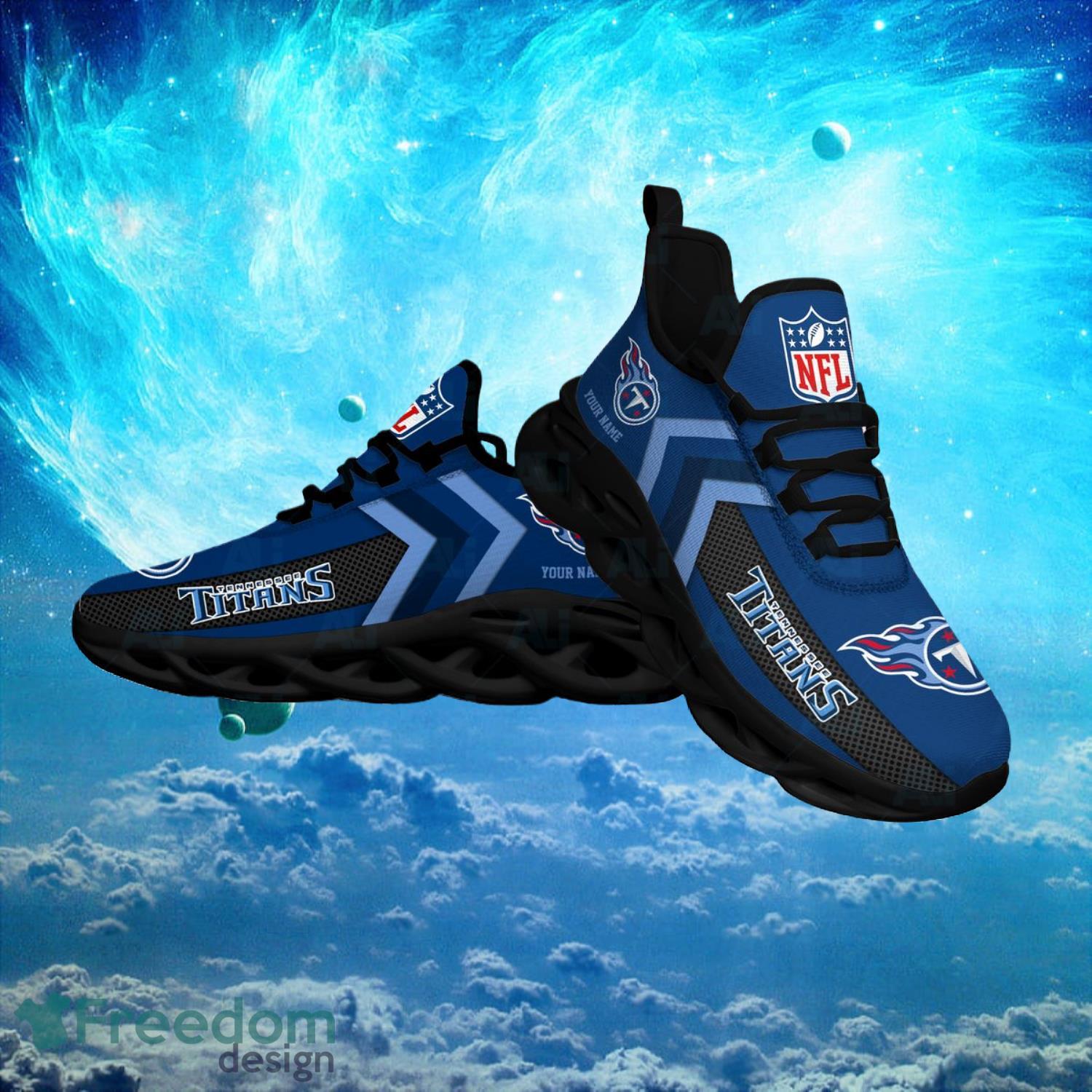 Tennessee Titans NFL Logo Fans Custom Name Max Soul Shoes Product Photo 1