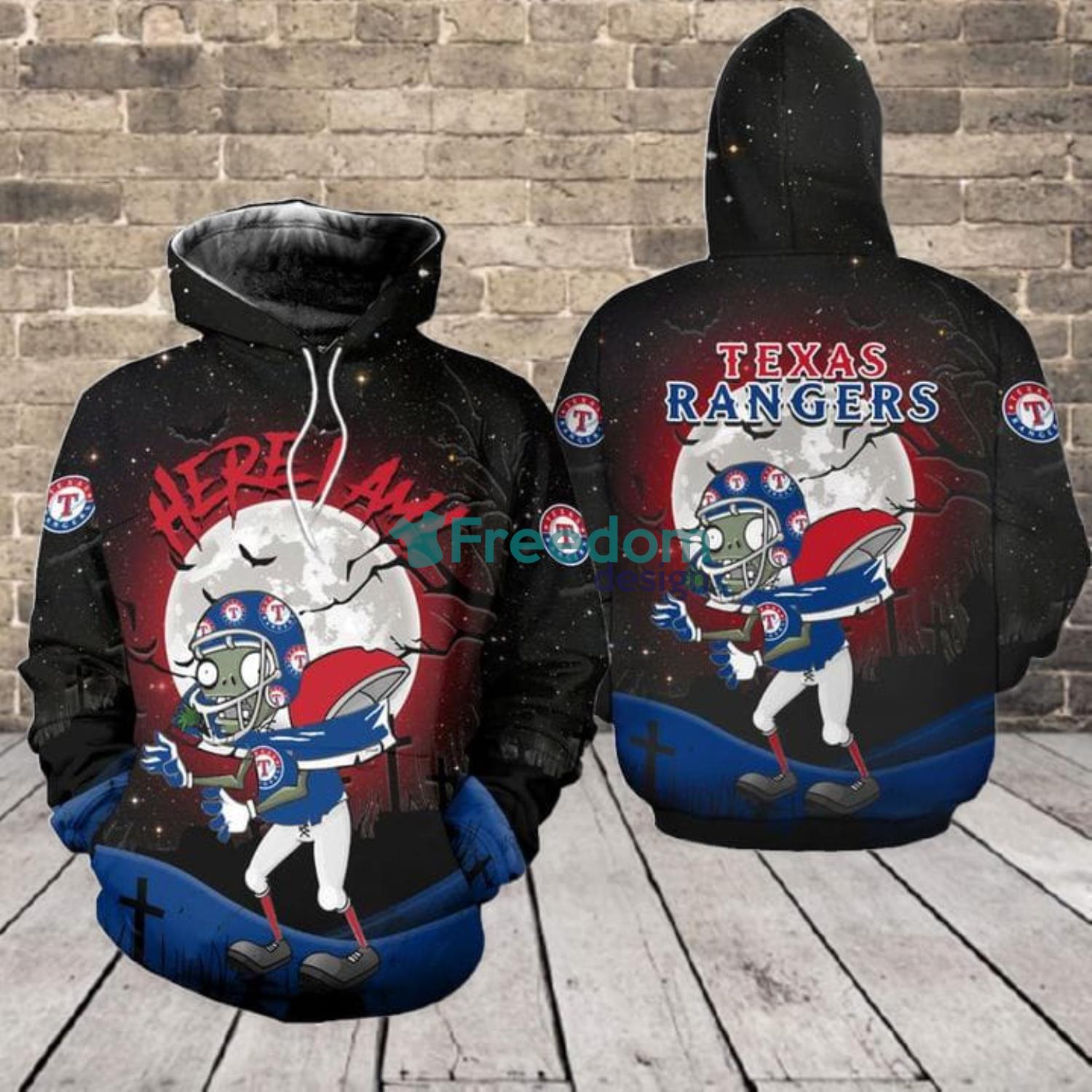 Texas Rangers Fans Zombie Halloween Gift Hoodie Zip Hoodie - Freedomdesign