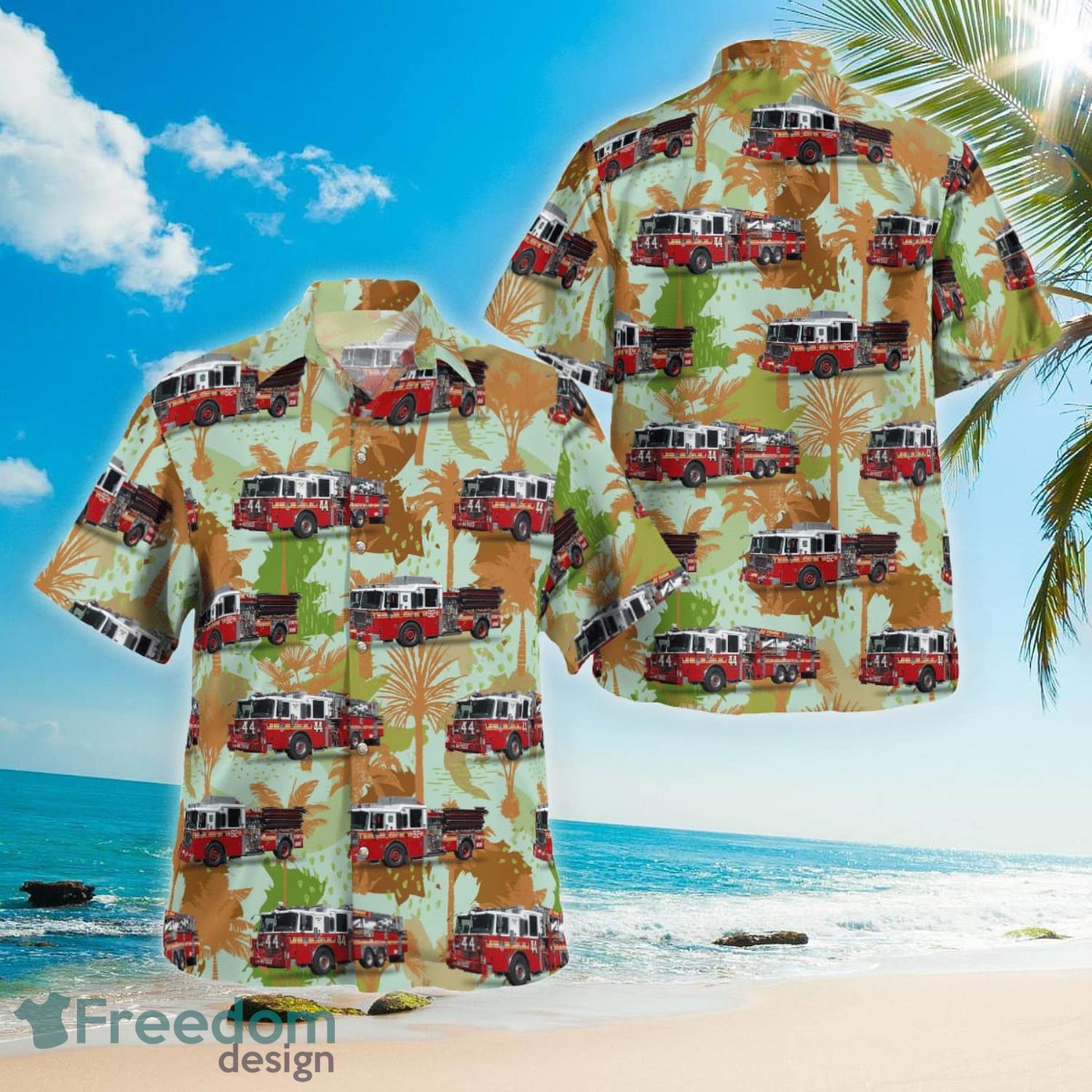 FDNY Engine 332 & Ladder 175 Brooklyn New York Beach Summer Gift Hawaiian  Shirt