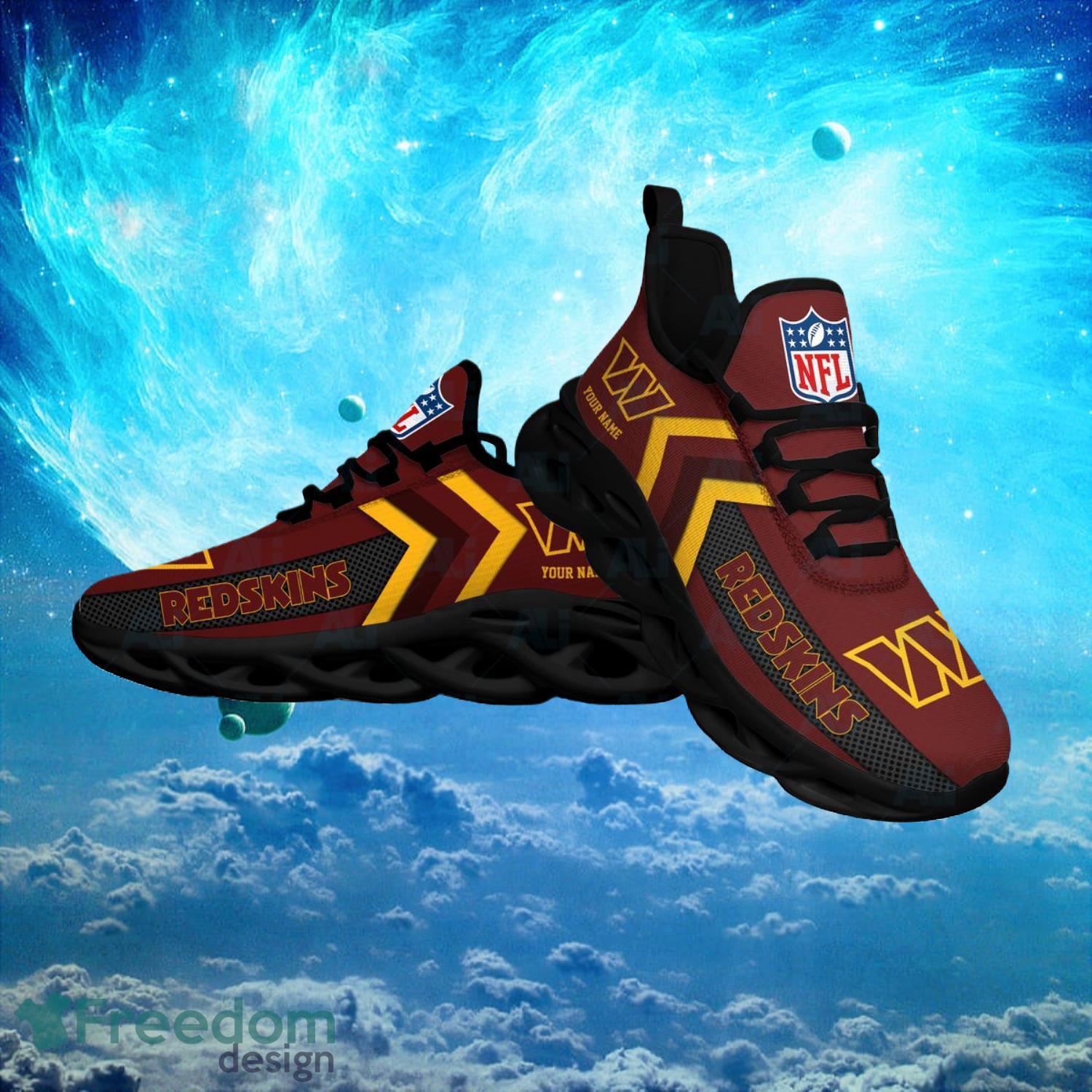 Washington Commanders NFL Logo Fans Custom Name Max Soul Shoes Product Photo 1