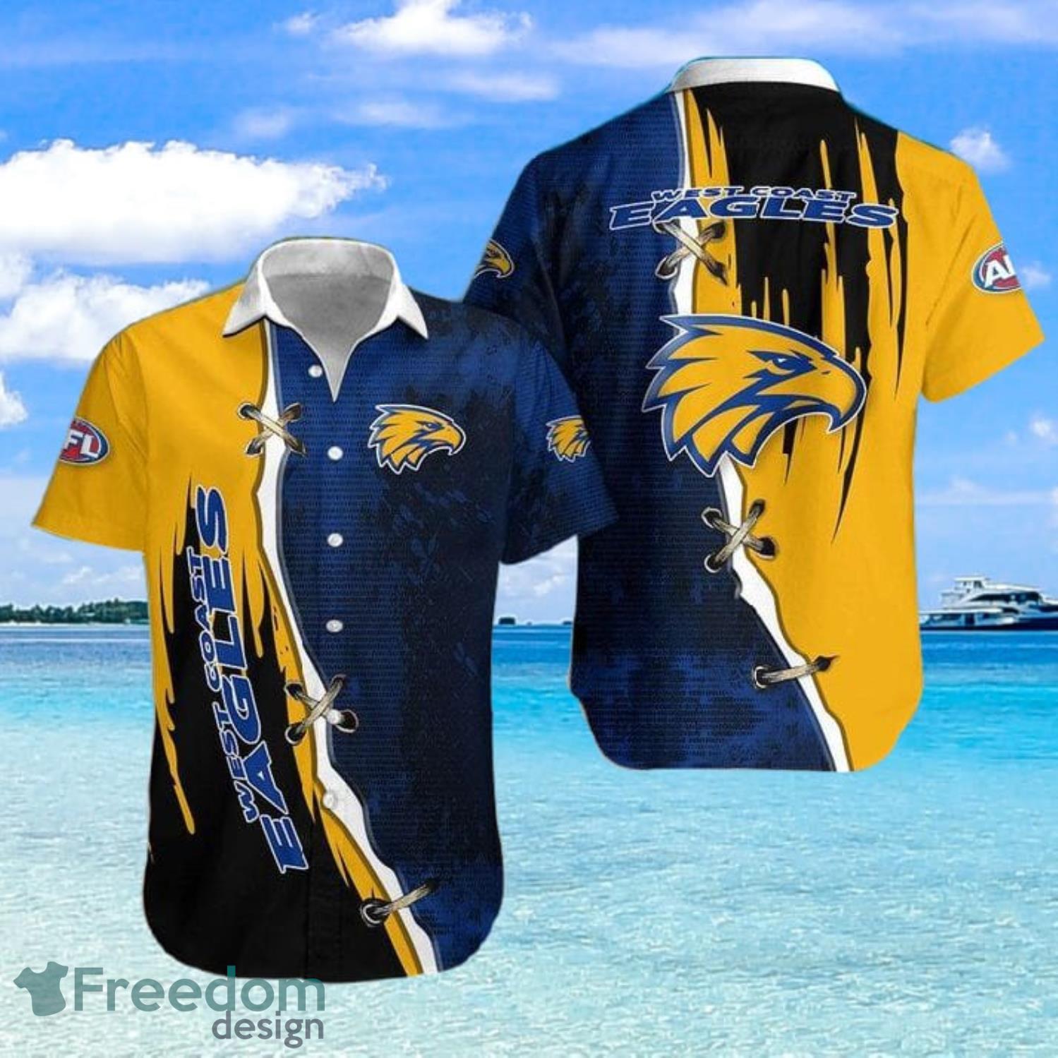 West Coast Eagles Vintage Hawaiian Shirt For Fans - Freedomdesign