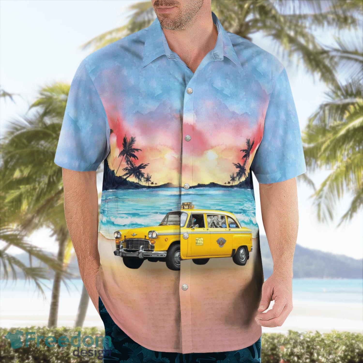 Yellow Checker Taxi Cab Aloha Summer Gift Hawaiian Shirt Product Photo 3 Yellow Checker Taxi Cab Aloha Summer Gift Hawaiian Shirt Product Photo 3