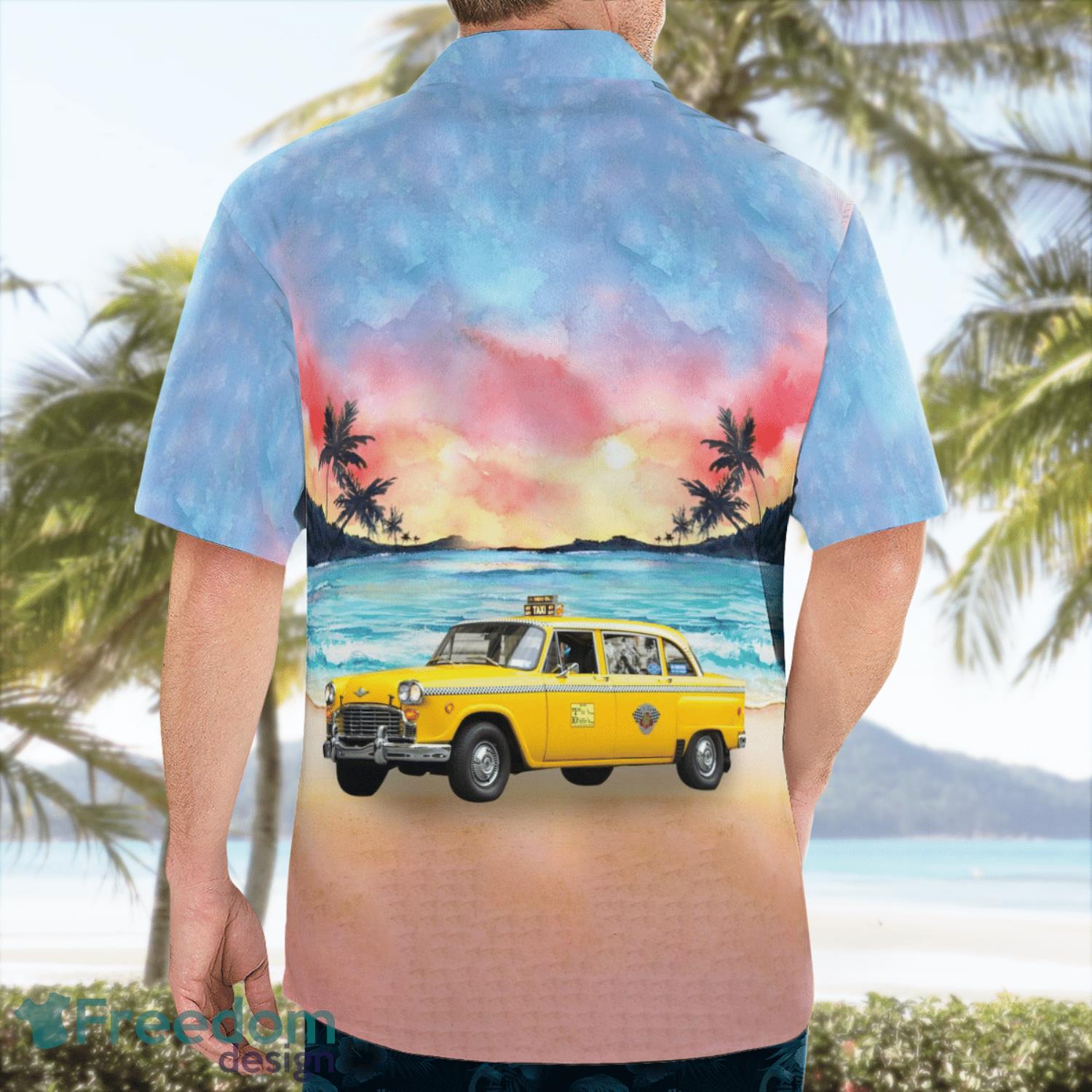 Yellow Checker Taxi Cab Aloha Summer Gift Hawaiian Shirt Product Photo 4 Yellow Checker Taxi Cab Aloha Summer Gift Hawaiian Shirt Product Photo 4
