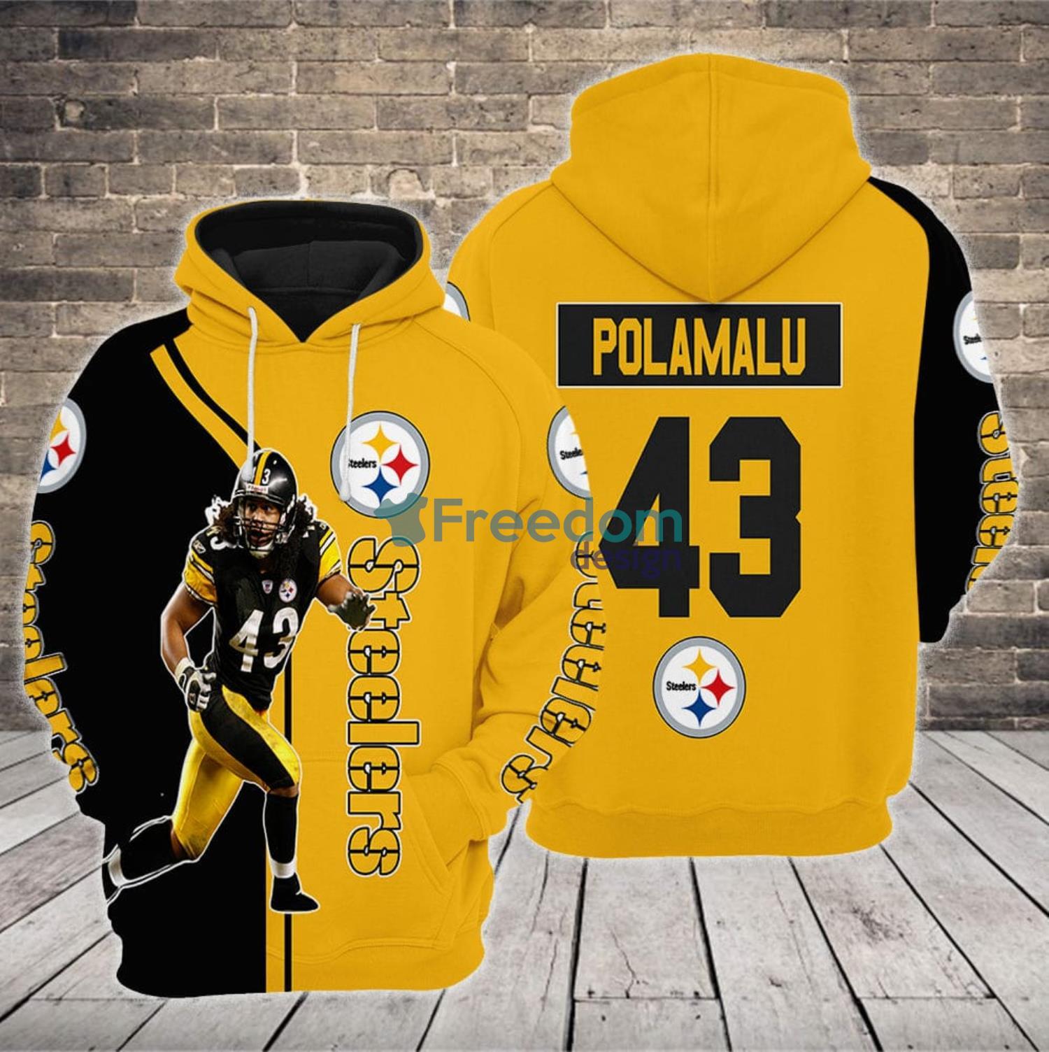 43 Troy Polamalu Pittsburgh Steelers Player Jersey 2020 Nfl Season 3D Hoodie For Sport Team Product Photo 1