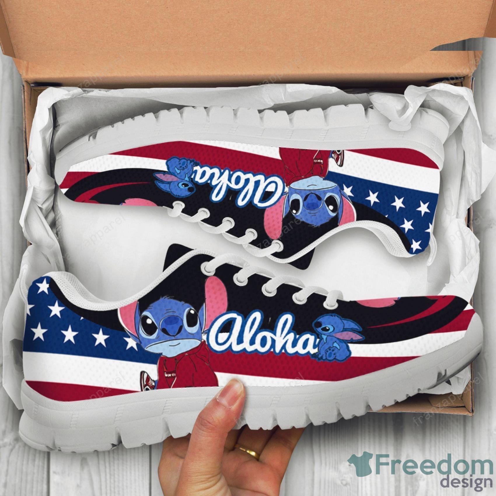 4th Of July Stitch America Flag Sneakers Shoes For Men And Women Product Photo 1