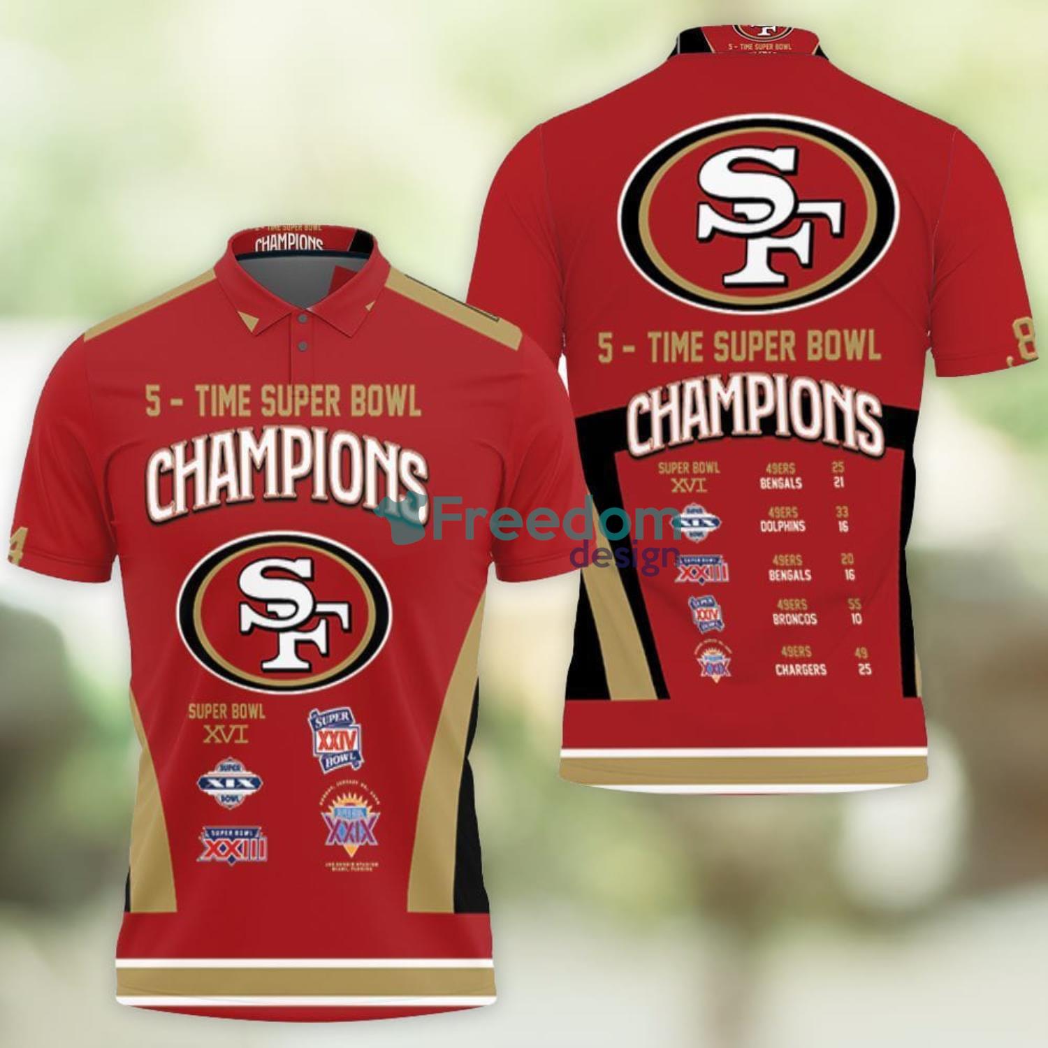 5 Times Super Bowl Champions San Francisco 49Ers All Prizes 3D Polo Shirt Best Gift For Sport Fans Product Photo 1