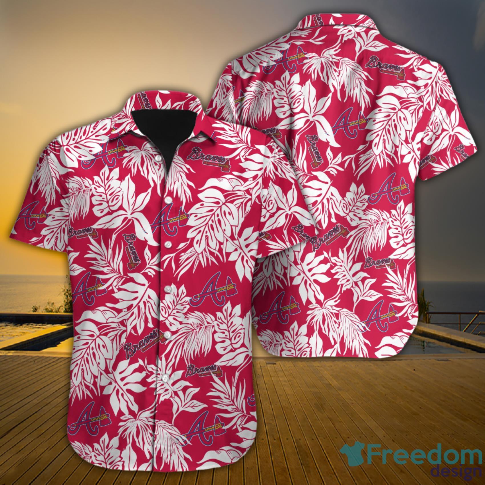 Atlanta Braves MLB Tropical Leaves Art Pattern Hawaiian Shirt Gift For Summer Holidays Product Photo 1