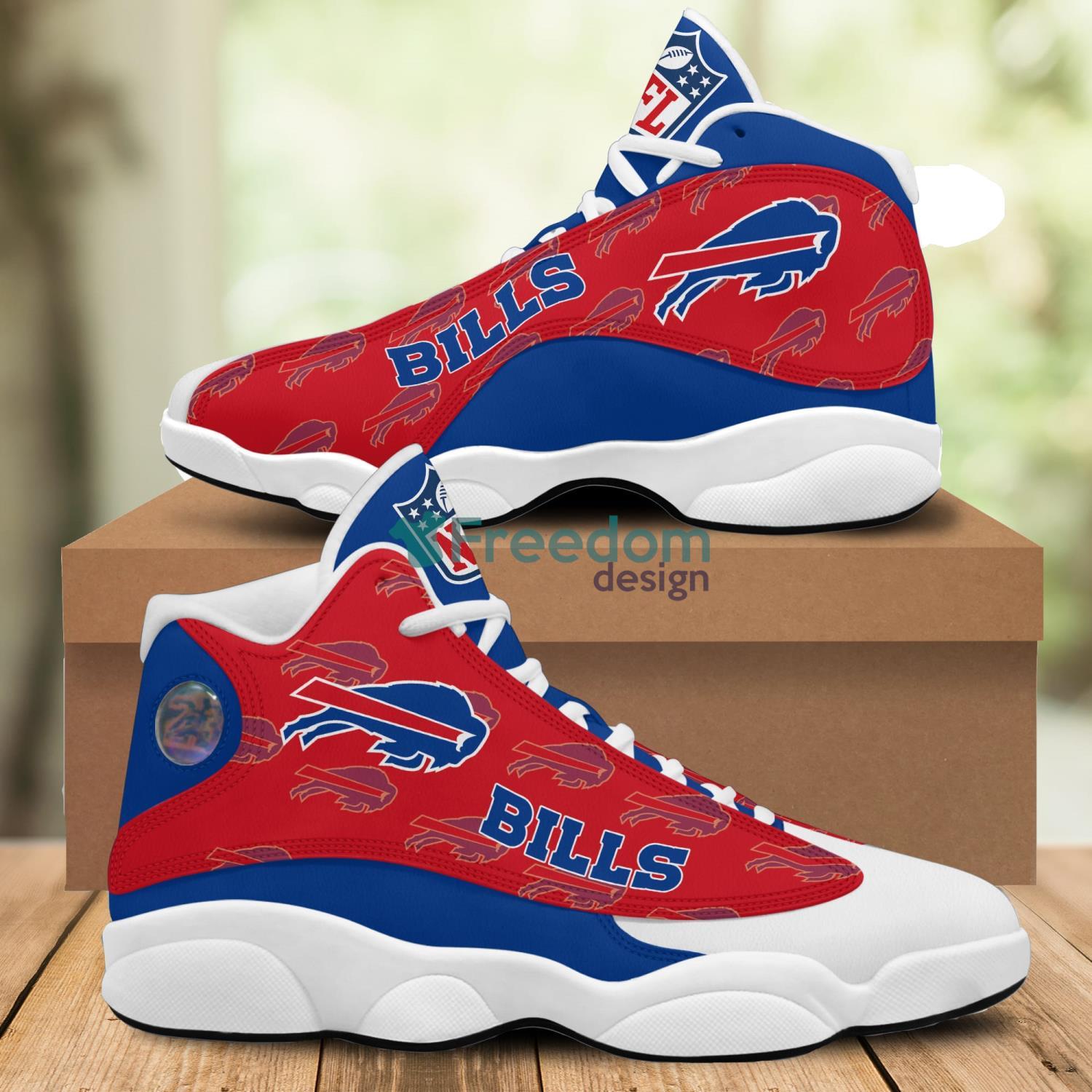 B. Bills Sport Team Pattern Air Jordan 13 Shoes Sport Sneakers For Fans Product Photo 2