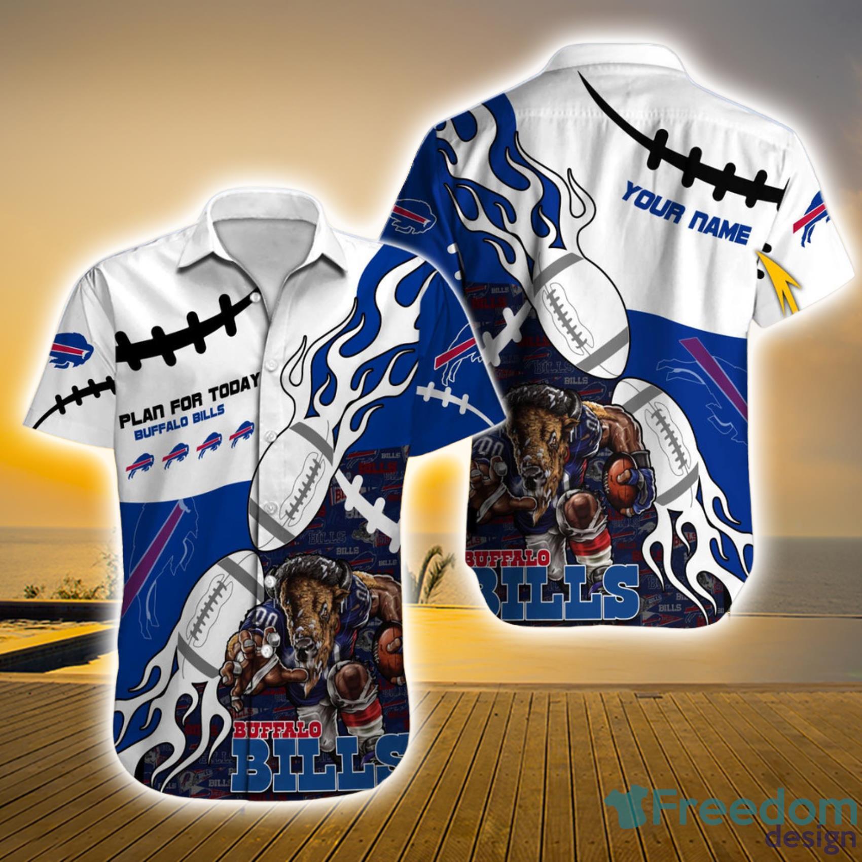 Buffalo Bills NFL Custom Name Mascot And Fireball Hawaiian Shirt For Men And Women Product Photo 1