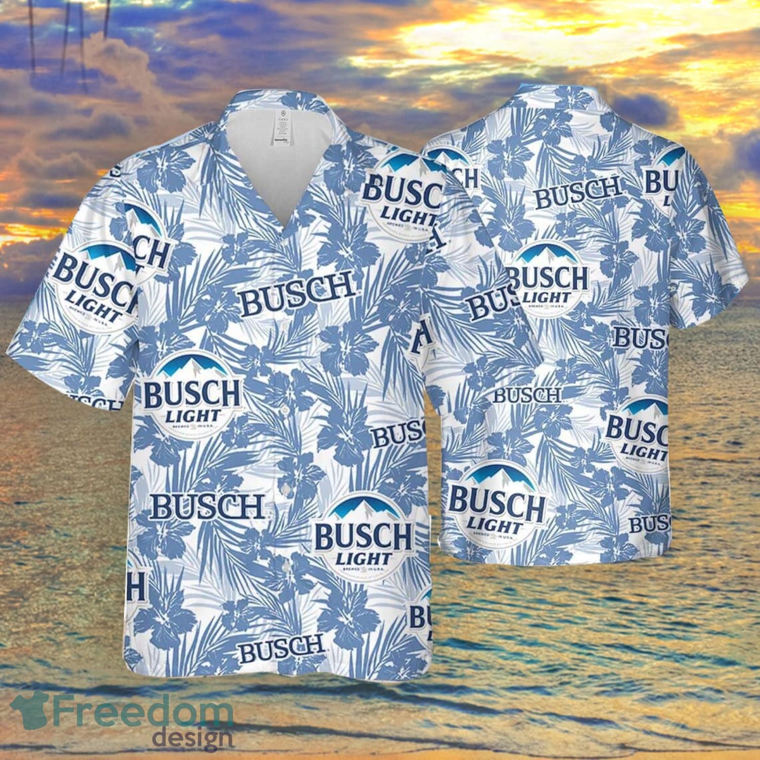 Busch Light Beer Floral Hawaiian Shirt