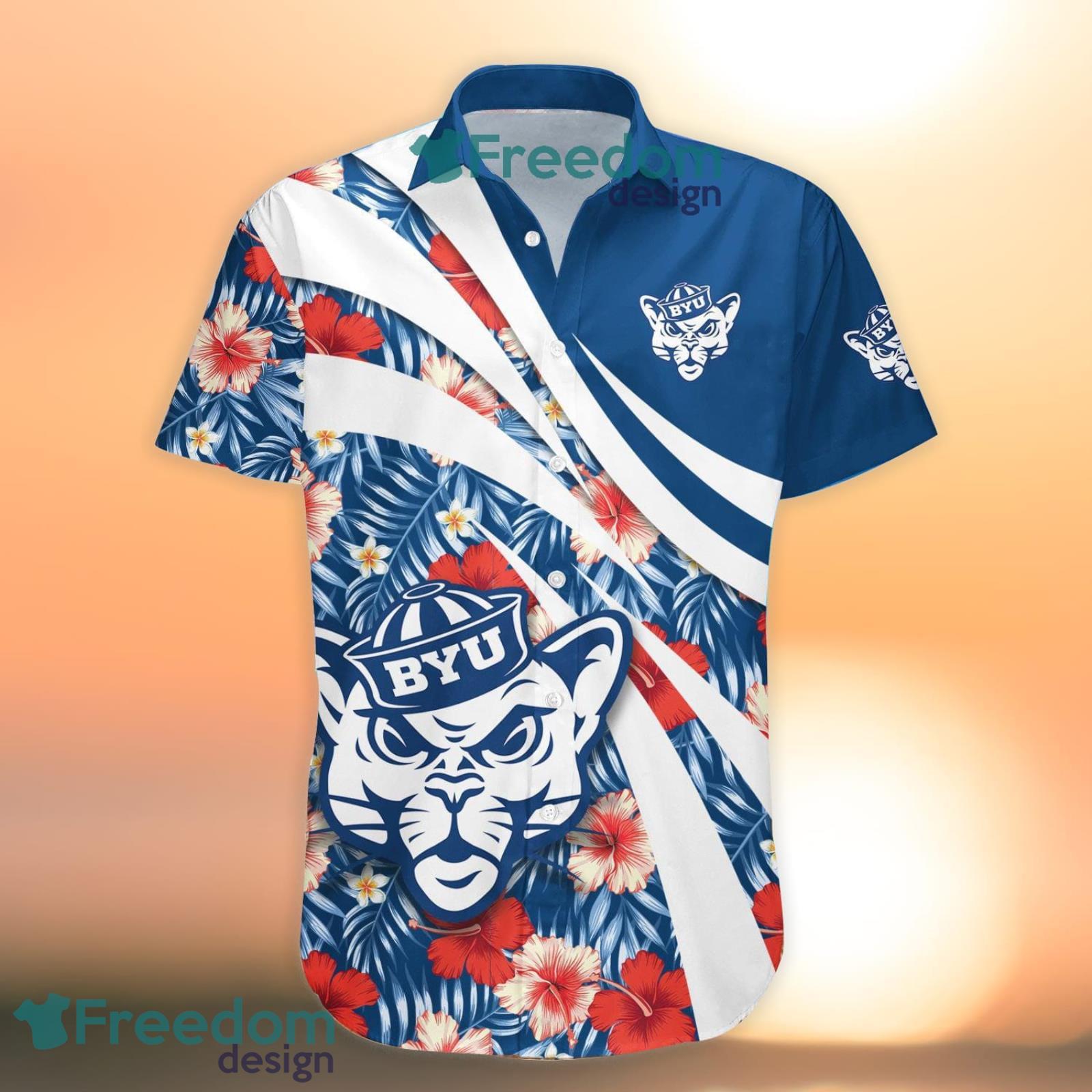 Buffalo Bills Hawaiian Shirt, Tropical Flowers With Cat, Unique