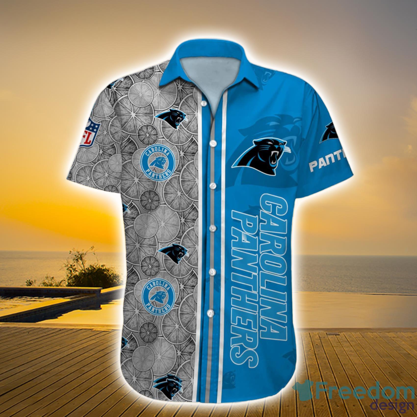 Carolina Panthers NFL Custom Name Lemon Sketch Art Pattern Short Sleeve Hawaiian Shirt For Men And Women Product Photo 1