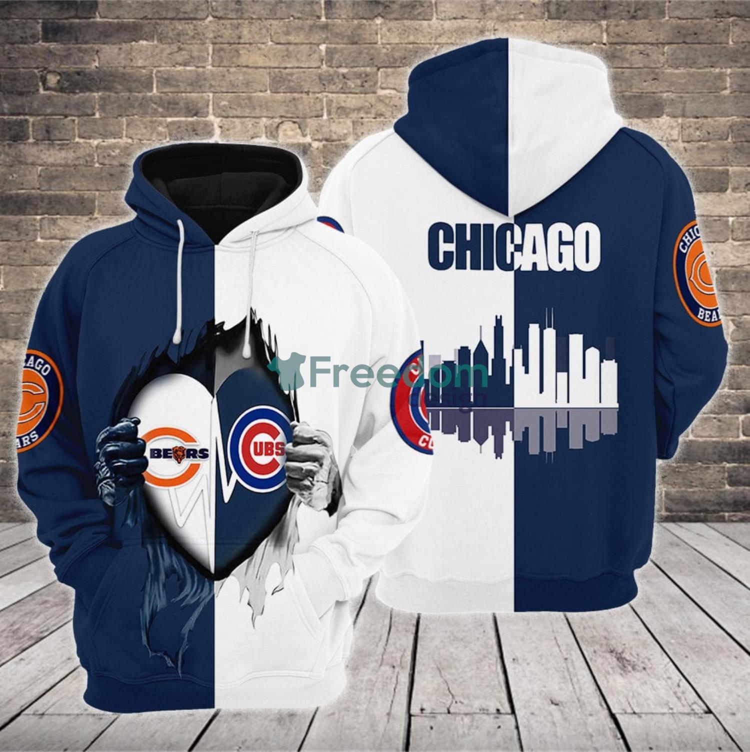 Chicago Bears hoodie 3D blue 