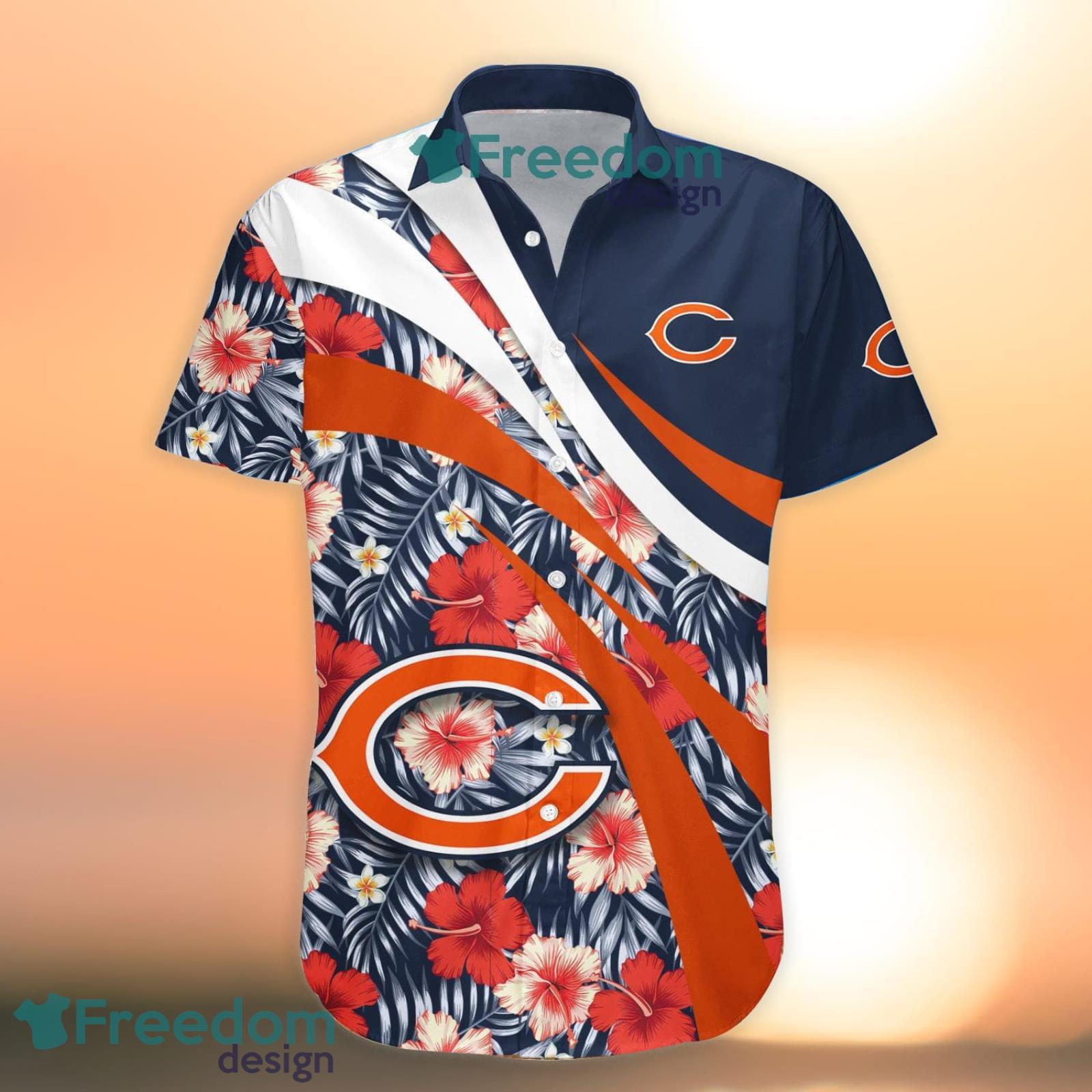 Chicago Bears Hawaiian shirt flower summer 