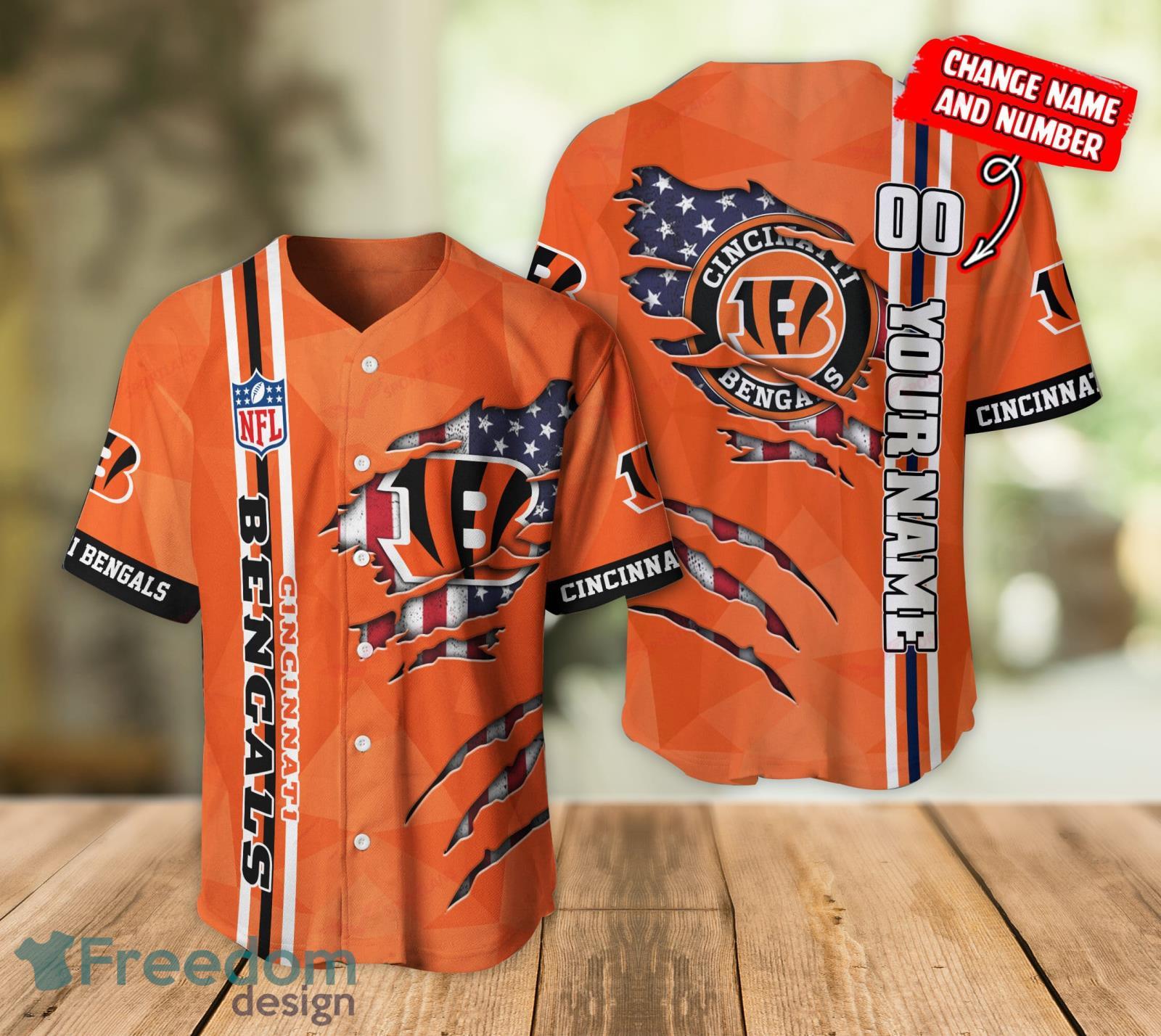 Cincinnati Bengals Baseball Jersey NFL Fan Gifts Custom Name and Number -  Beuteeshop