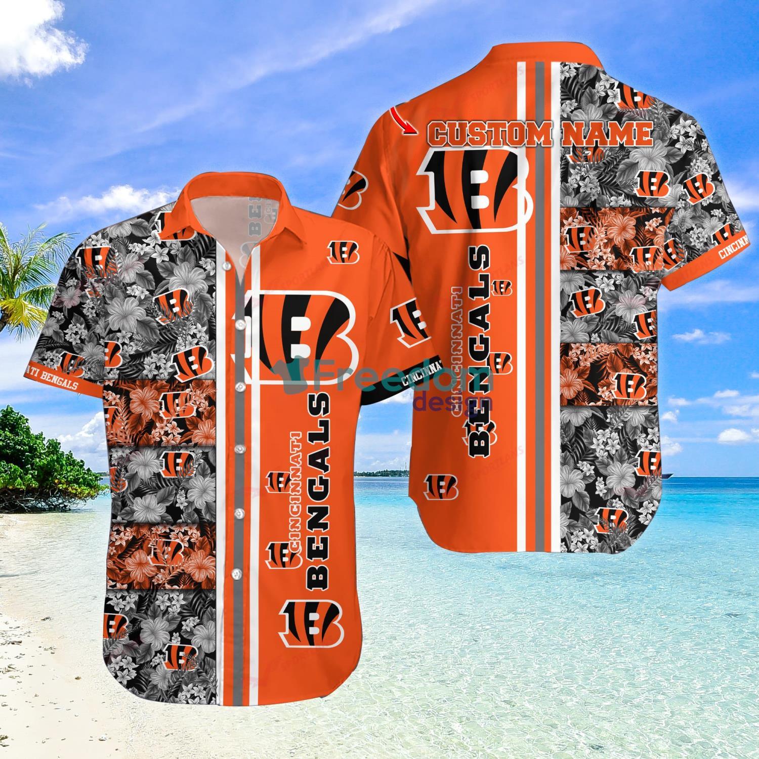 NFL Cincinnati Bengals orange black New Trending Summer Hawaiian