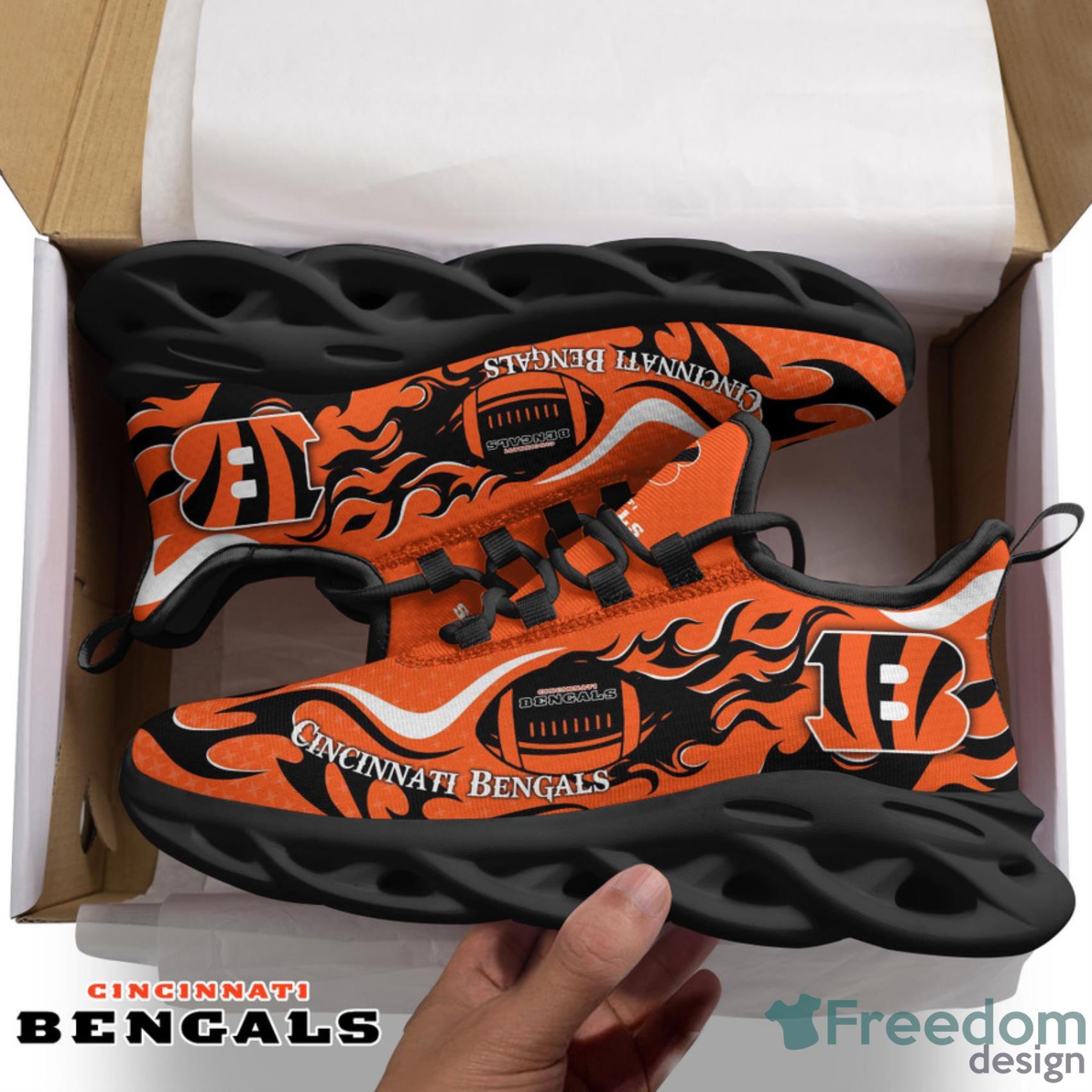 Cincinnati Bengals NFL Fire Ball Full Print Max Soul Shoes Gift