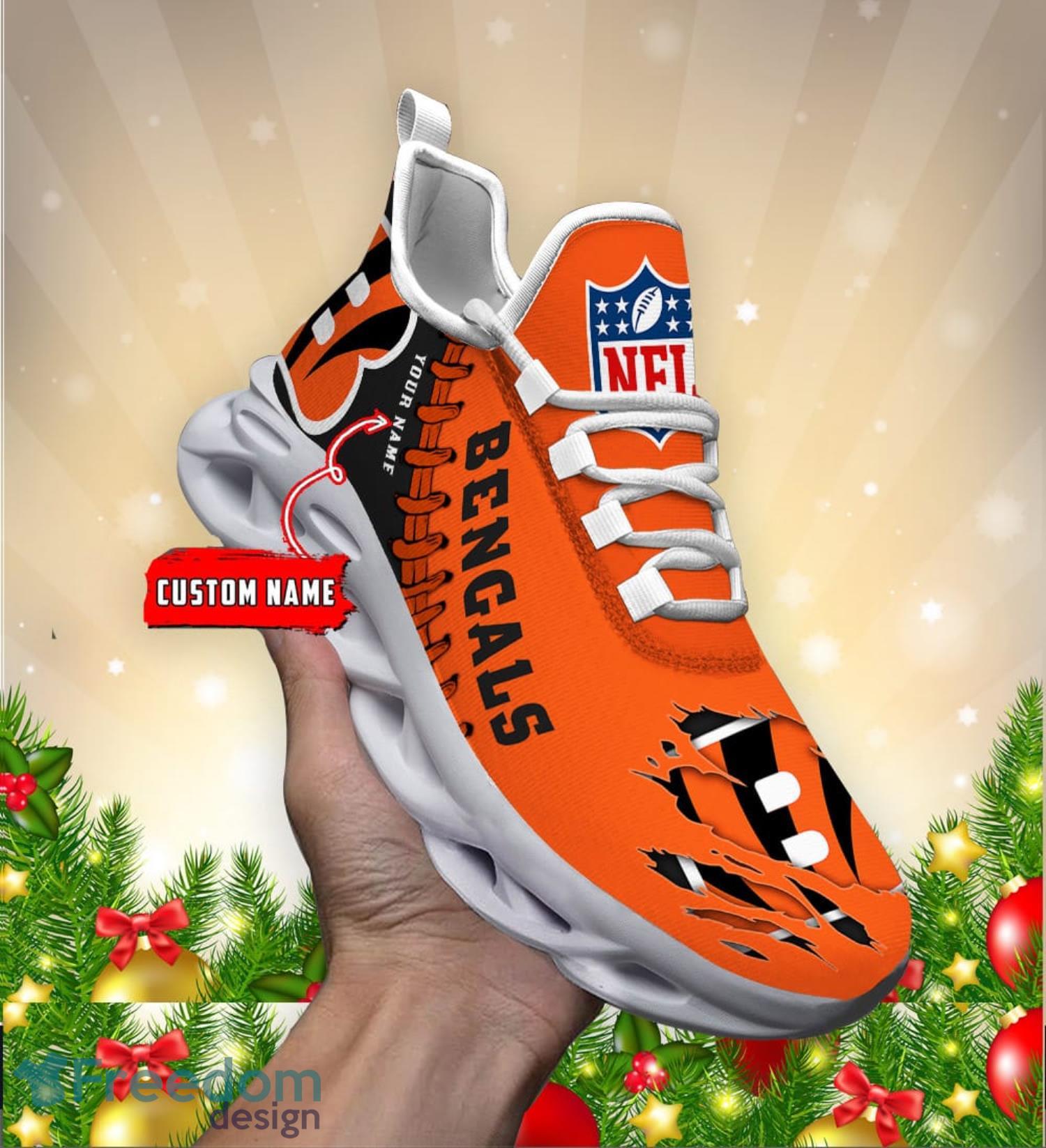 Custom Name Cincinnati Bengals NFL Max Soul Shoes Sneakers For Men And Women  - Freedomdesign