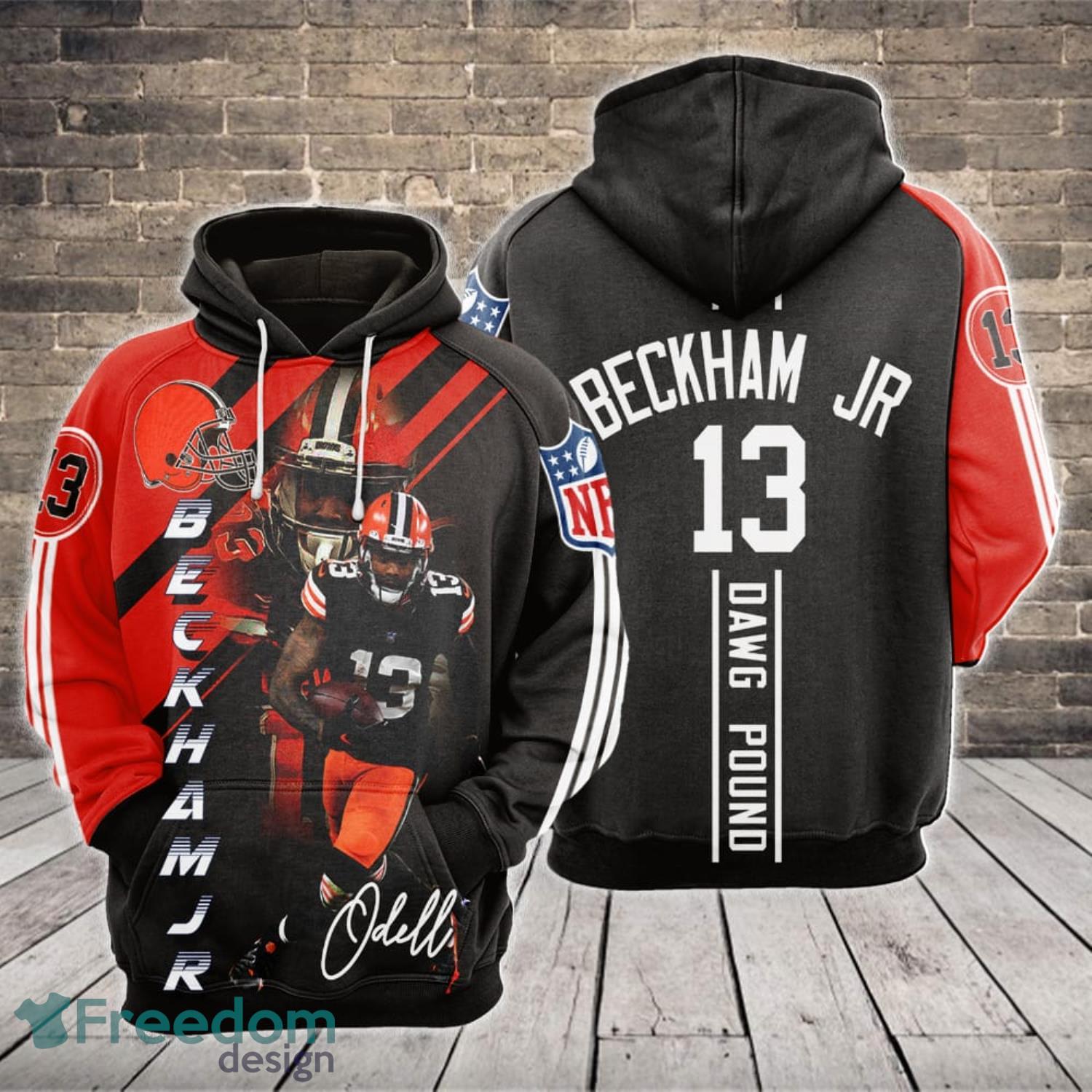 Cleveland Browns 13 Odell Beckham Jr 3D Hoodie All Over Print - T-shirts  Low Price