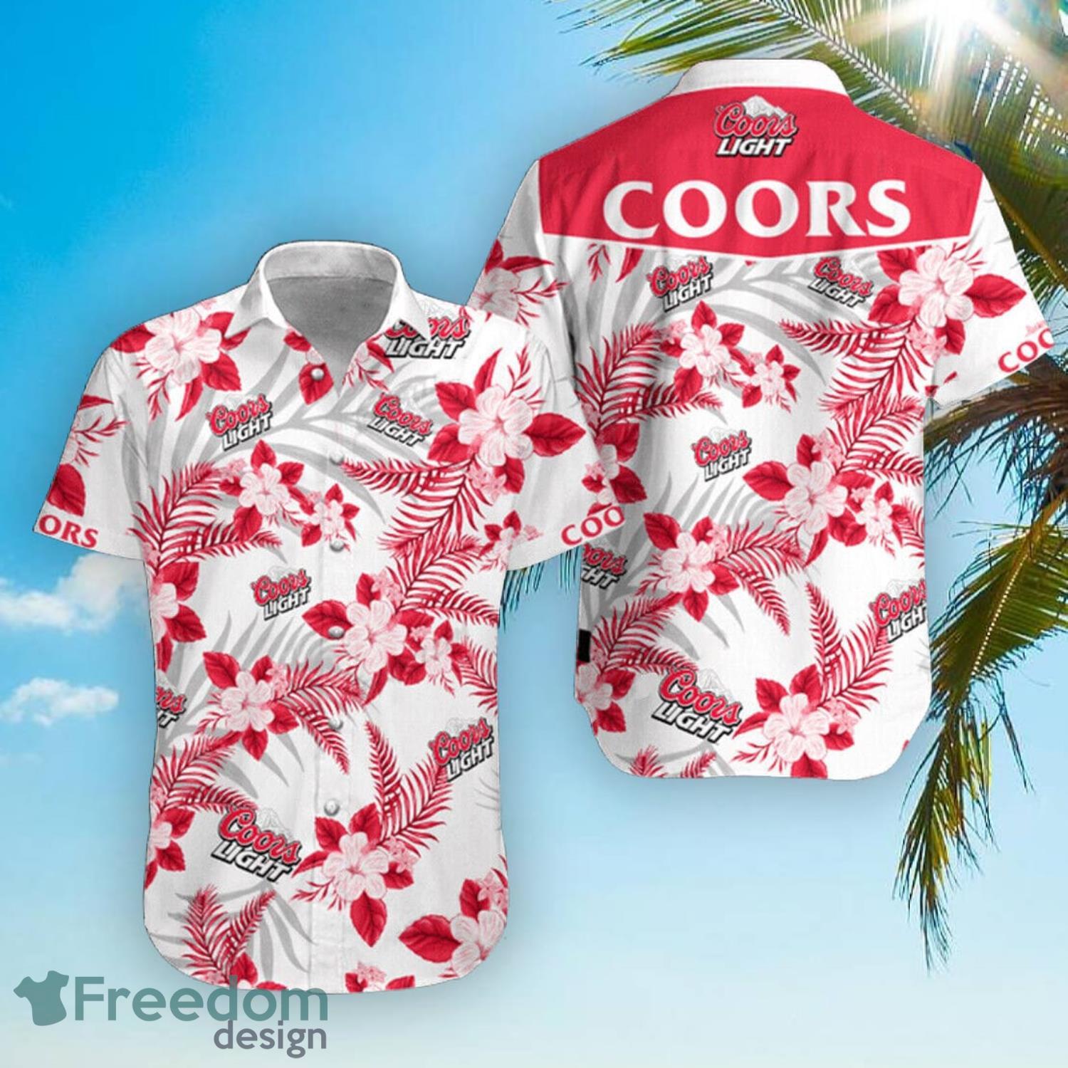 Coors Light Sea Island Pattern Hawaiian Shirt Summer Gift For Beer Lover