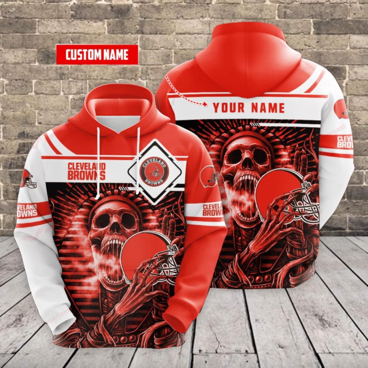 Cleveland Browns Hoodie 3D Halloween Horror Night Gift For Fans -  Reallgraphics