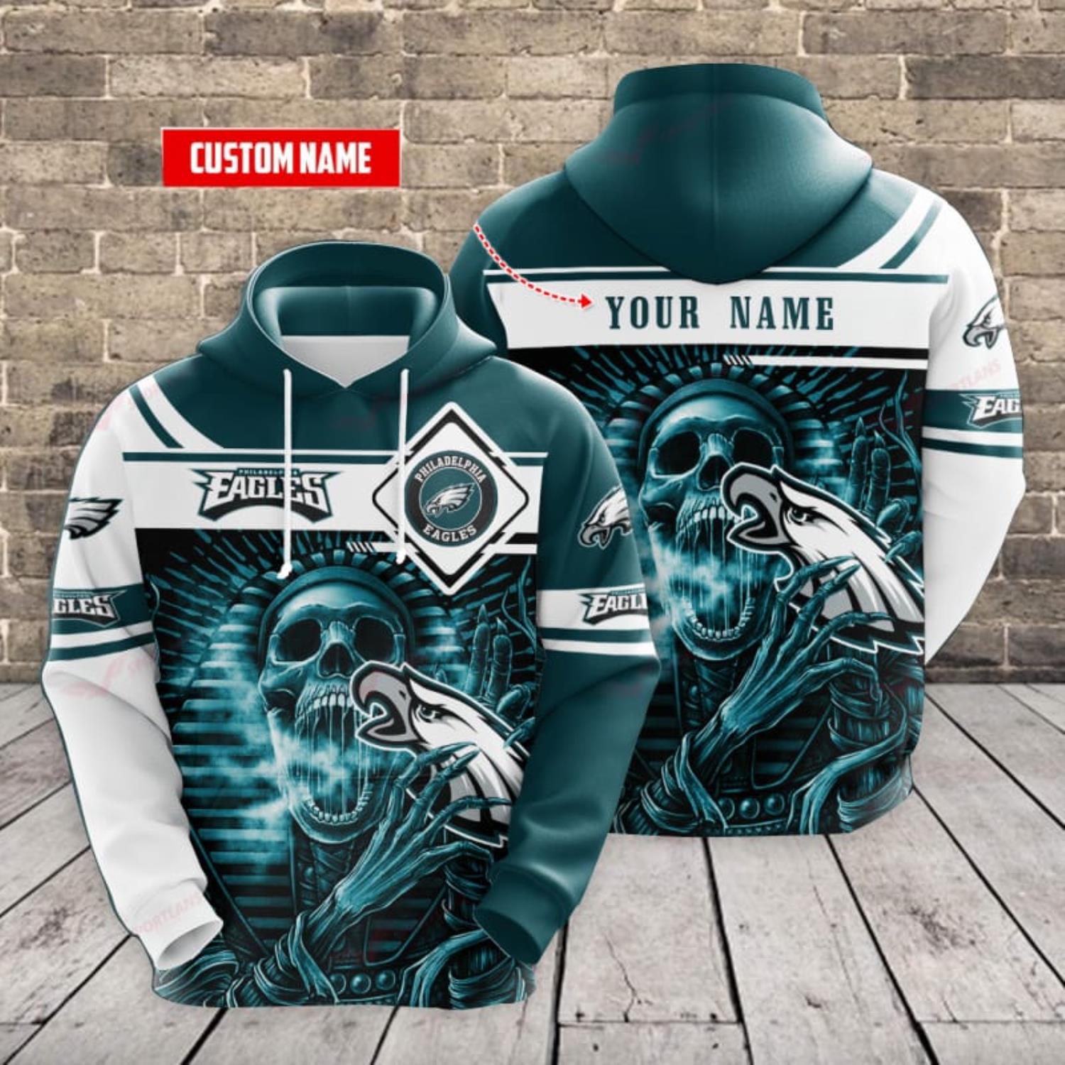 Philadelphia Eagles 3D Zipper Hoodie Print Philadelphia Eagles