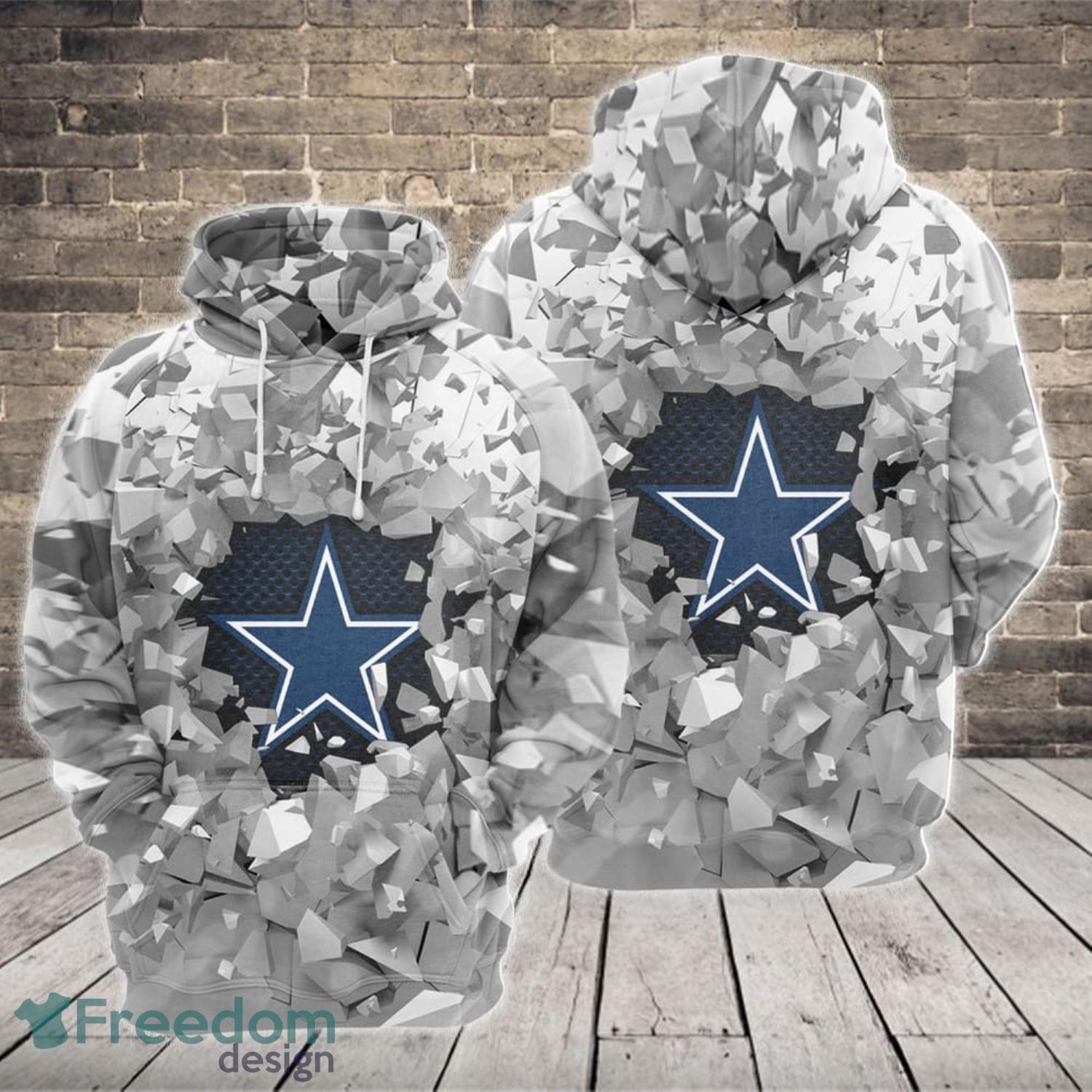 Personalized Name Dallas Cowboys All Over Print 3D Hoodie For Sport Fans -  Freedomdesign