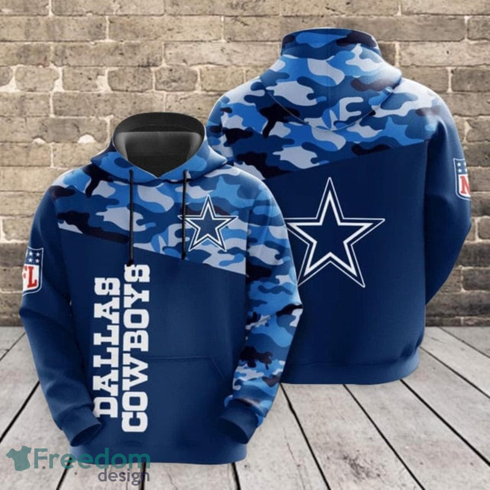 Dallas Cowboys Camouflage Pattern 3D Hoodie For Fans - Freedomdesign