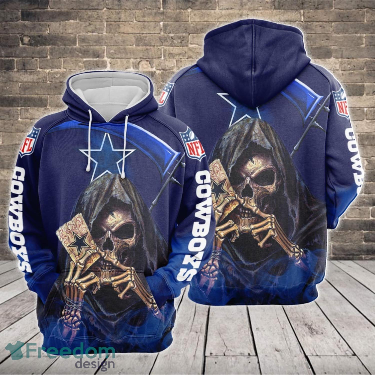 Dallas Cowboys Skull Halloween All Over Print 3D Hoodie For Sport Fans -  Freedomdesign