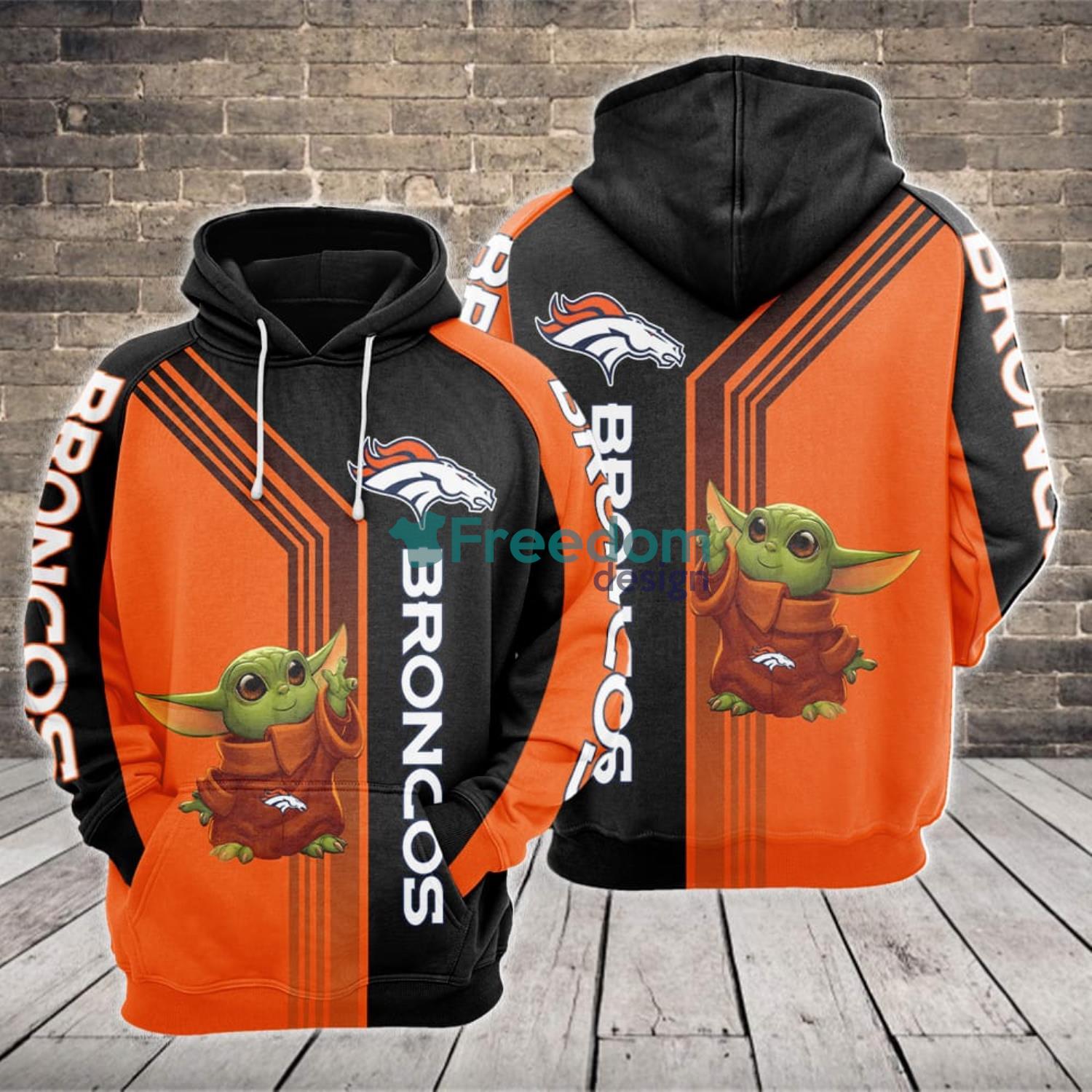 NFL Hoodies 3D Denver Broncos Logo Simple Hoodies Full Over Print -  Freedomdesign