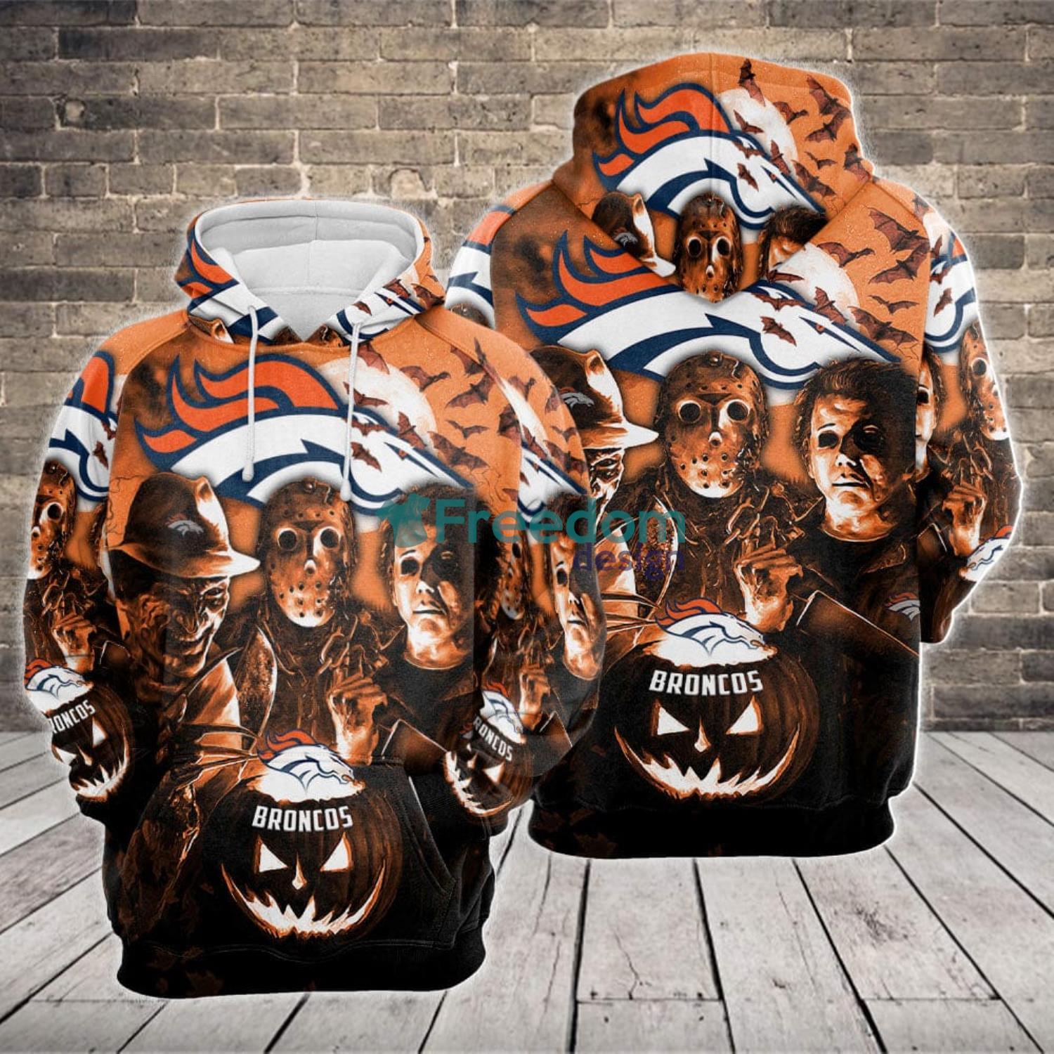 Denver Broncos Horror Halloween 3D Hoodie All Over Print - T-shirts Low  Price