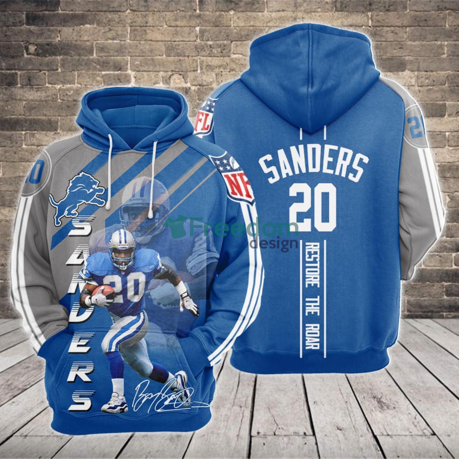 Detroit Lions Barry Sanders 3D Hoodie