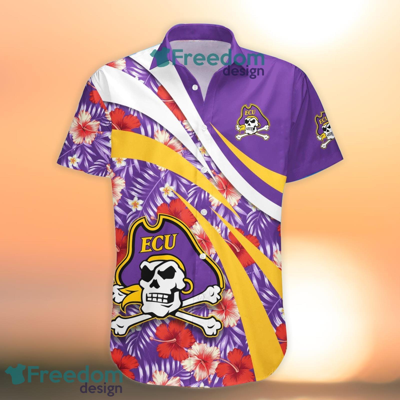 East Carolina Pirates NCAA Hibiscus Tropical Flower Hawaiian Shirt Gift For  Summer Vacation - Freedomdesign