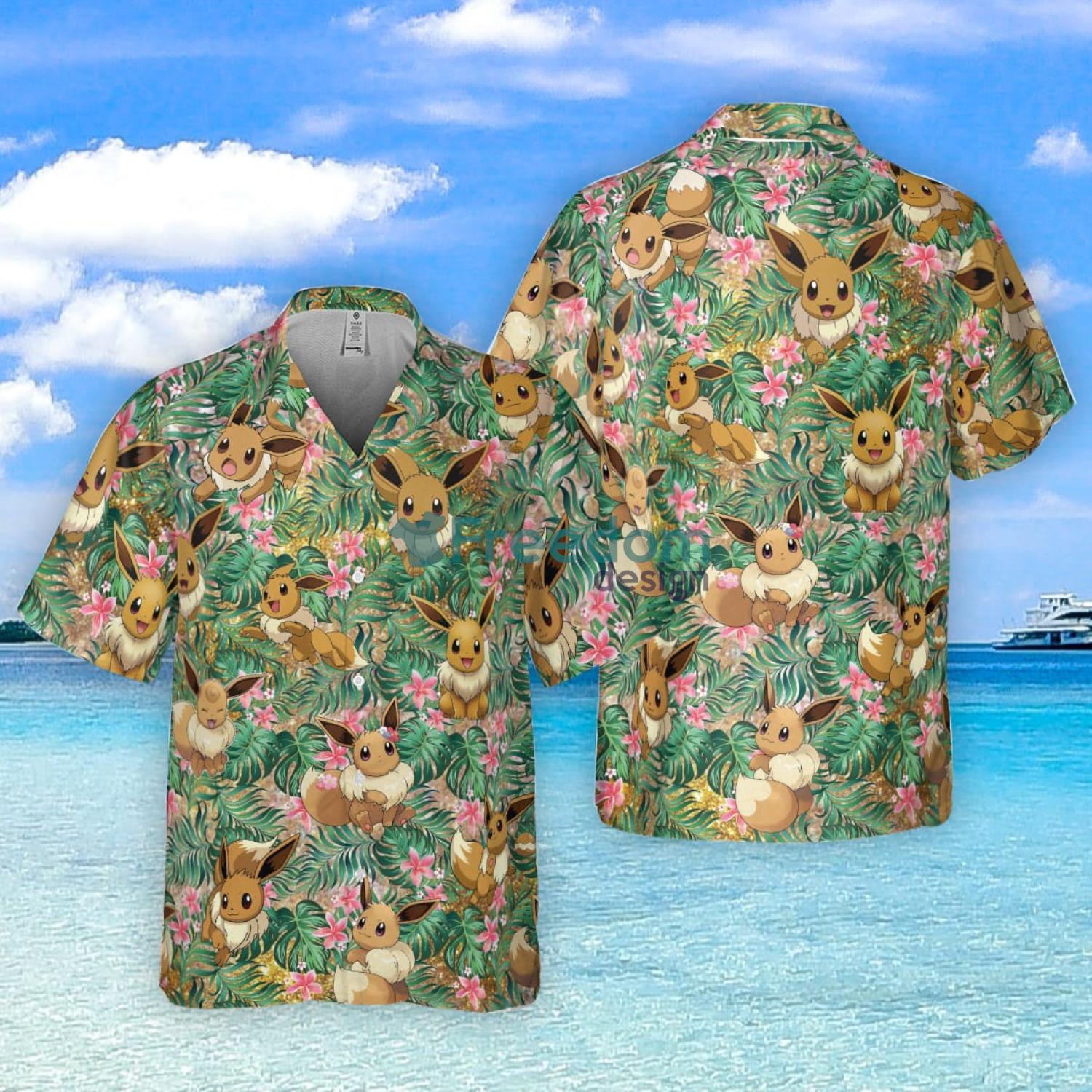 Eevee Evolution Anime Movies Hawaiian Shirt