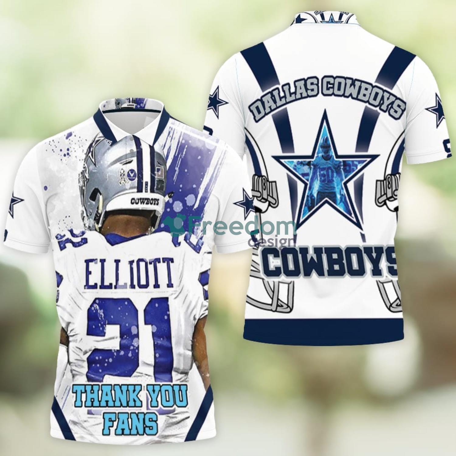 Ezekiel Elliott 21 Nfc East Division Champions Super Bowl 2021 Dallas  Cowboys Thank You Fans 3D Polo Shirt Best Gift For Sport Fans -  Freedomdesign