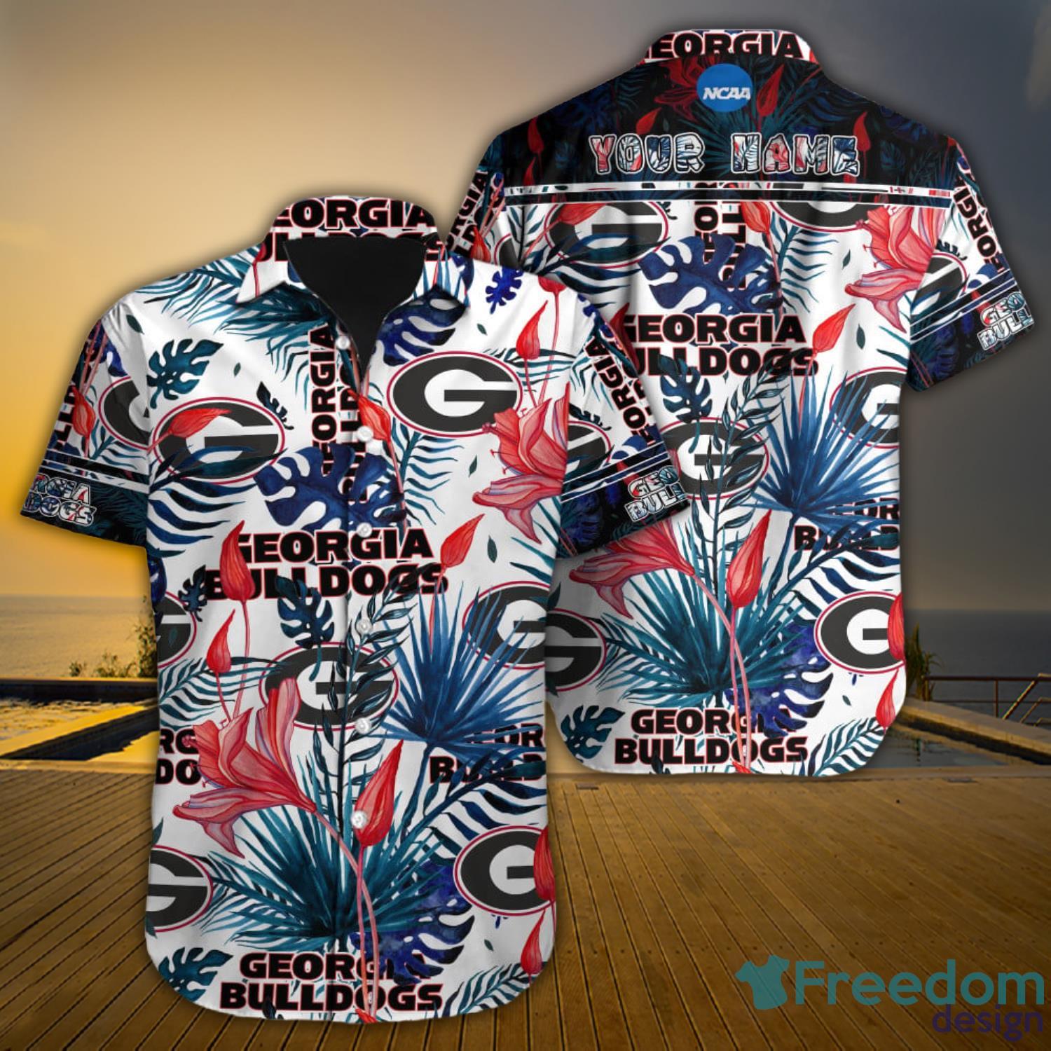 Georgia Bulldogs NCAA Custom Name Palm Tree Pattern Hawaiian Shirt And  Shorts - Freedomdesign