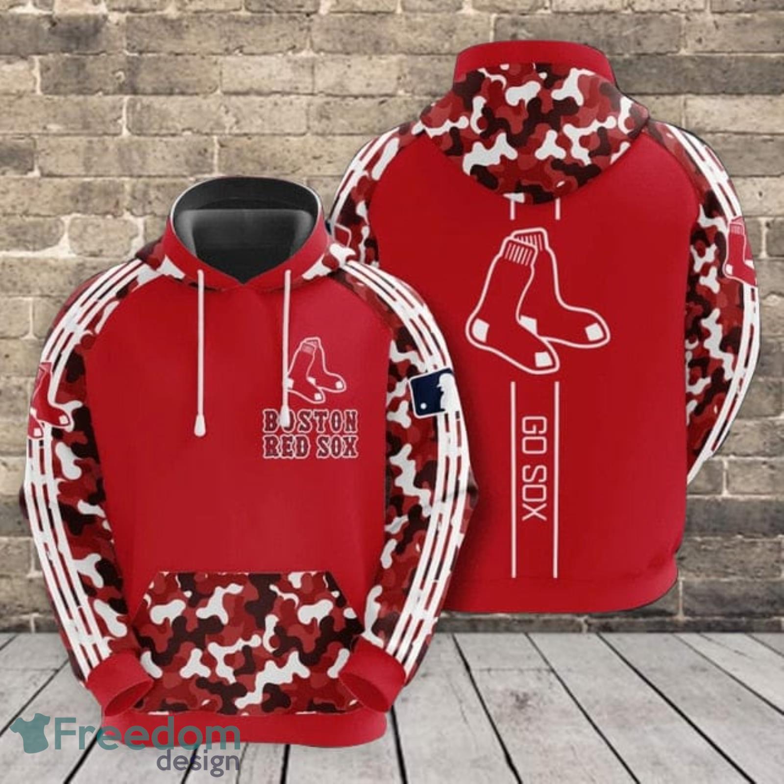 Boston Red Sox Hoodie 3D Camo Texture Red Sox Gift - Personalized