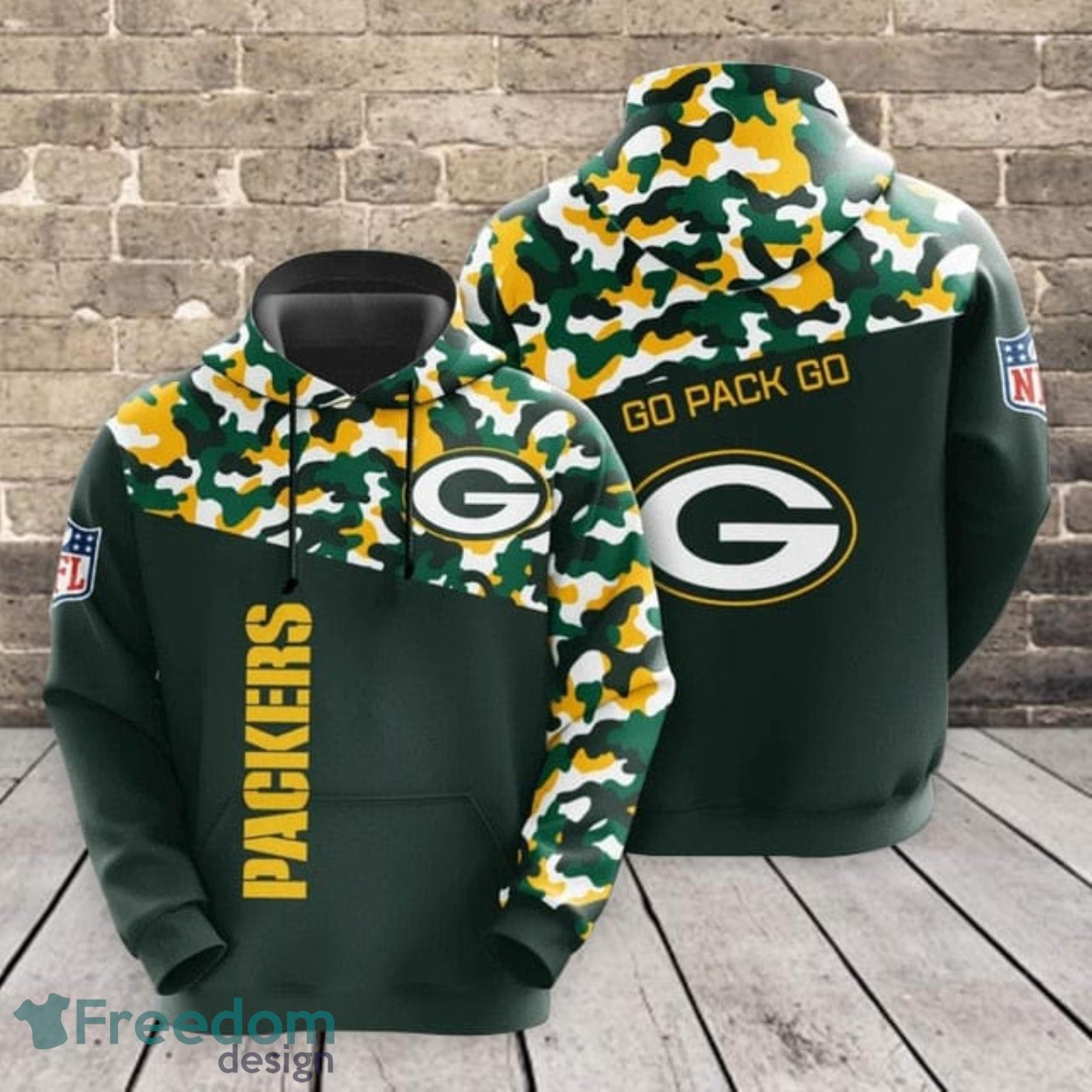 Green Bay Packers Camouflage Pattern 3D Hoodie For Fans - Freedomdesign