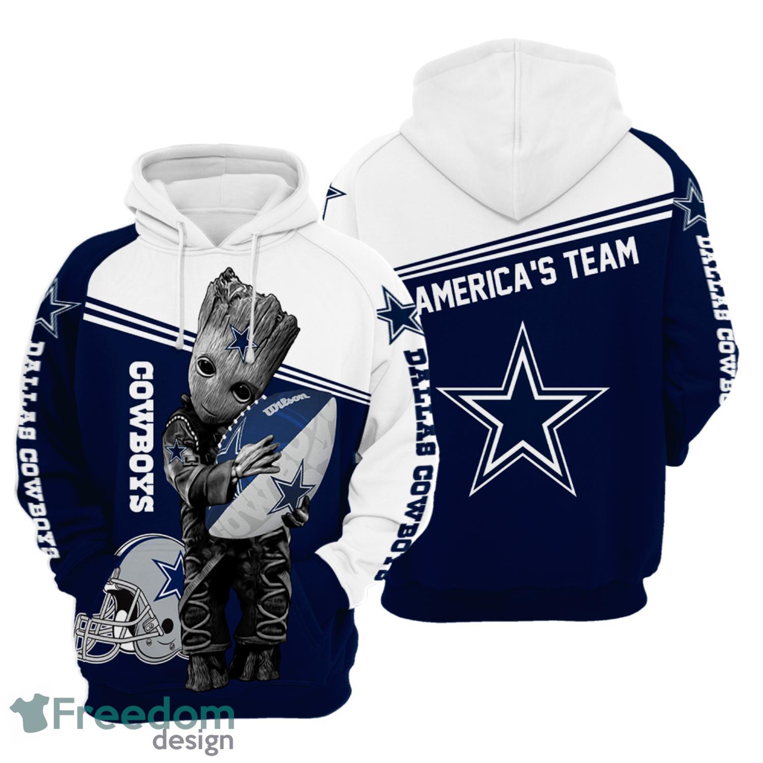 HOT Dallas Cowboys White Men And Women 3D Hoodie All Over Print