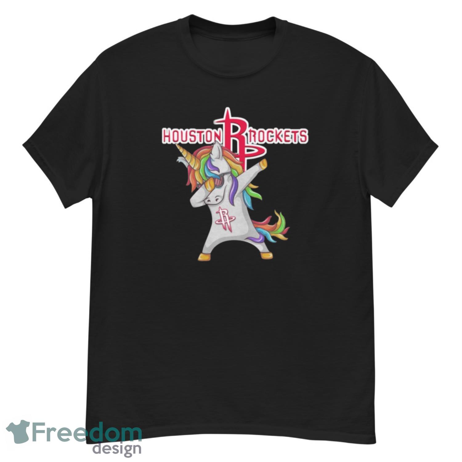 Houston Rockets NBA Basketball Funny Unicorn Dabbing Sports T Shirt - G500 Men’s Classic T-Shirt