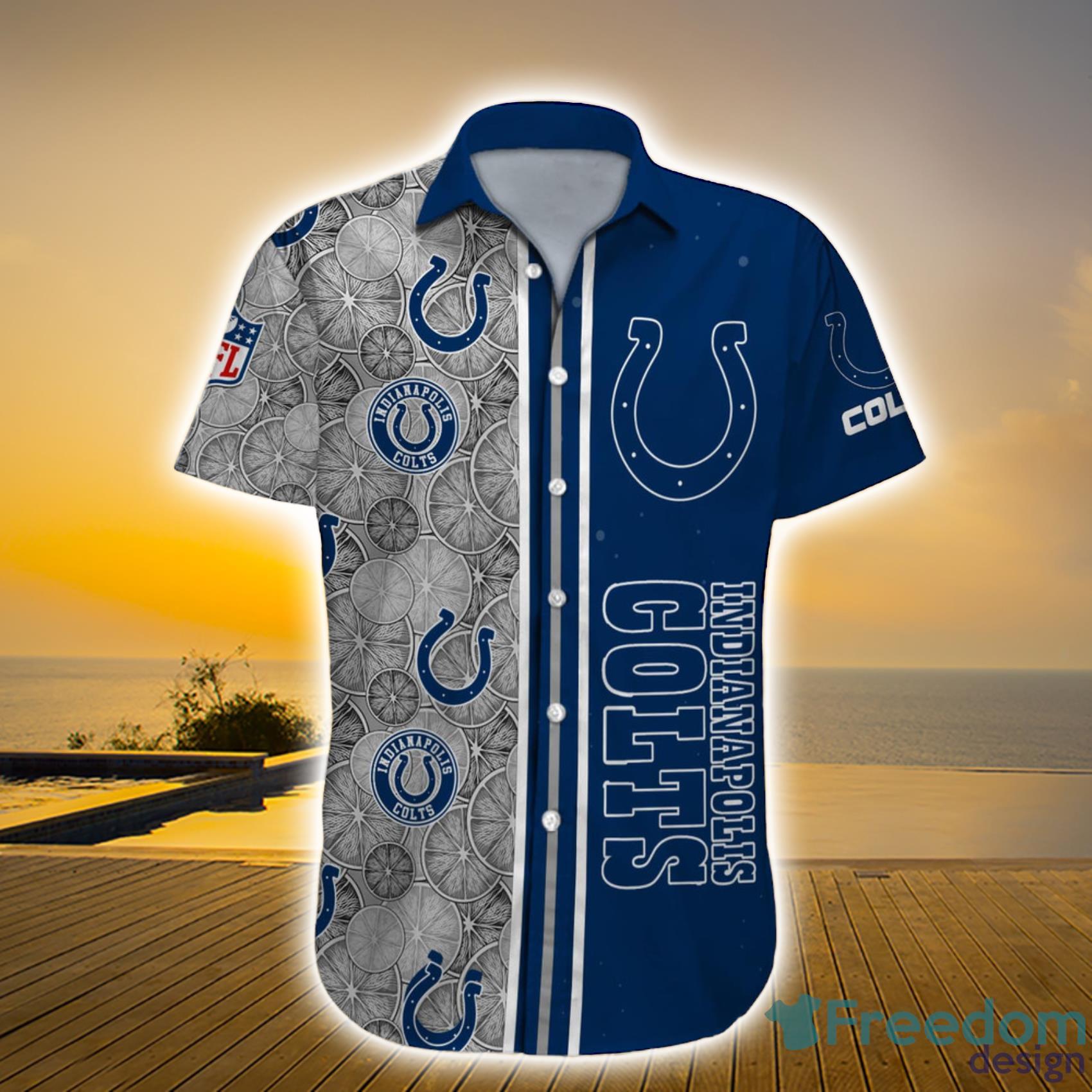 Indianapolis Colts NFL Custom Name Lemon Sketch Art Pattern Short Sleeve Hawaiian Shirt For Men And Women Product Photo 1