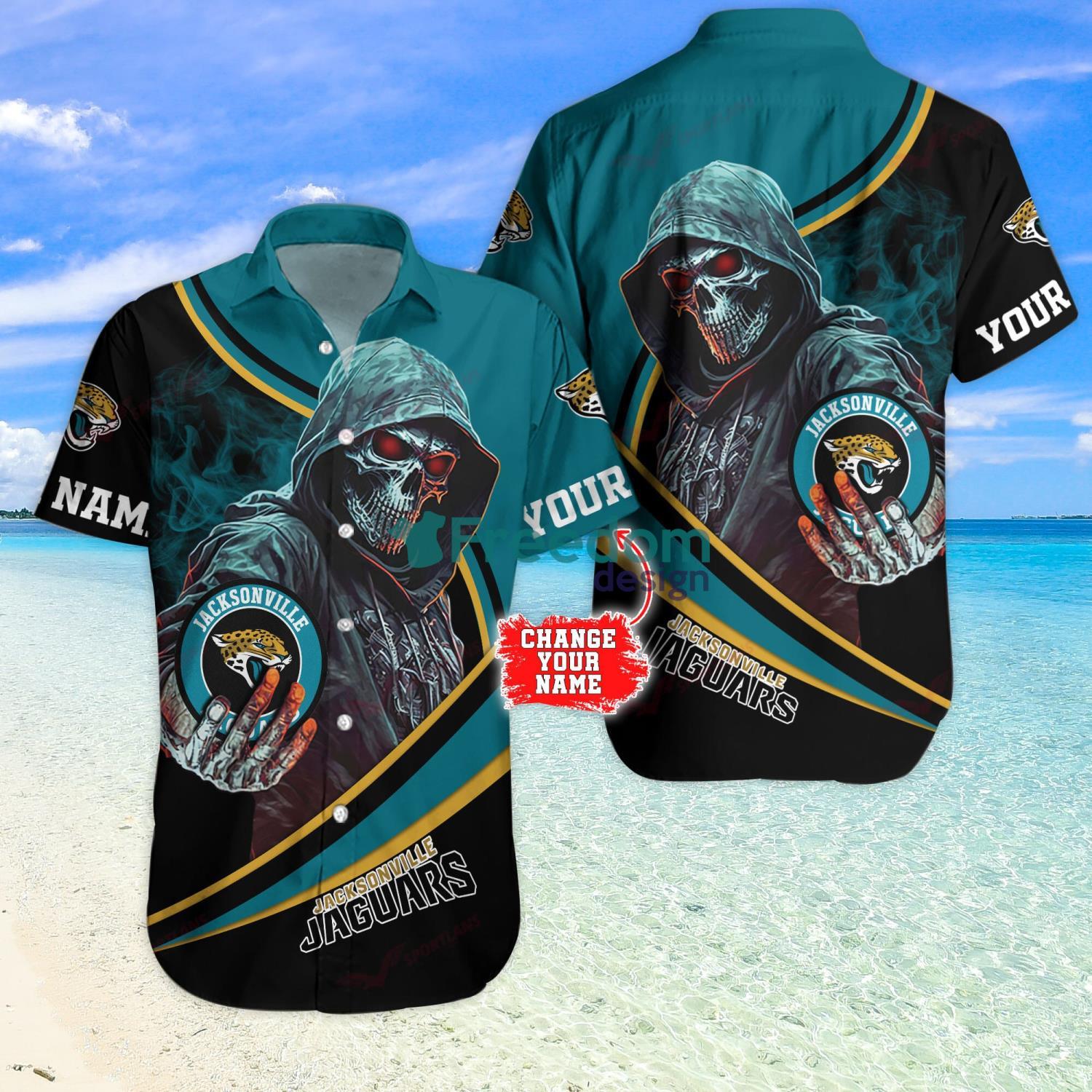 Jacksonville Jaguars Skull Halloween NFL Summer Stay Cool And