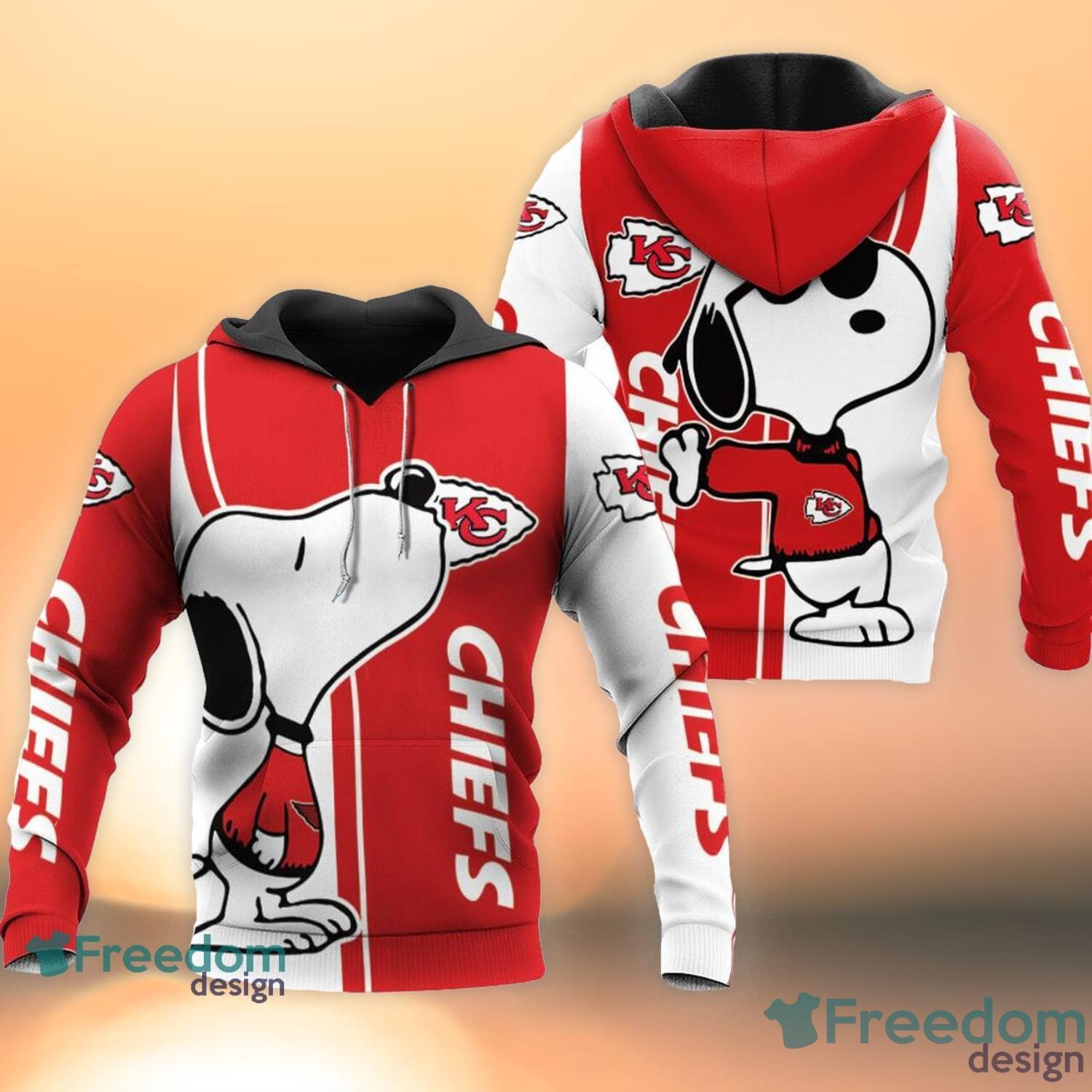 Kansas City Chiefs Snoopy Kiss 3D All Over Printed Hoodie Zip Hoodie -  Freedomdesign