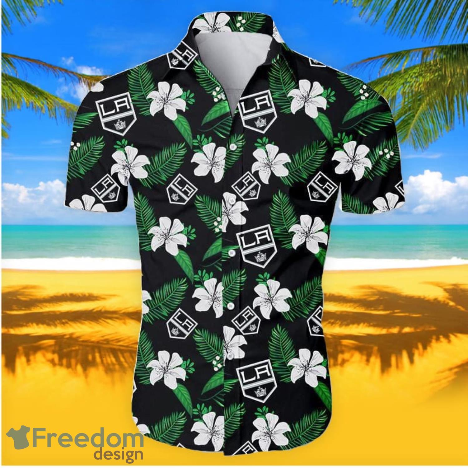 Los Angeles Kings Hawaiian Shirt Floral Short Sleeve Hawaiian Shirt Product Photo 1 Los Angeles Kings Hawaiian Shirt Floral Short Sleeve Hawaiian Shirt Product Photo 1