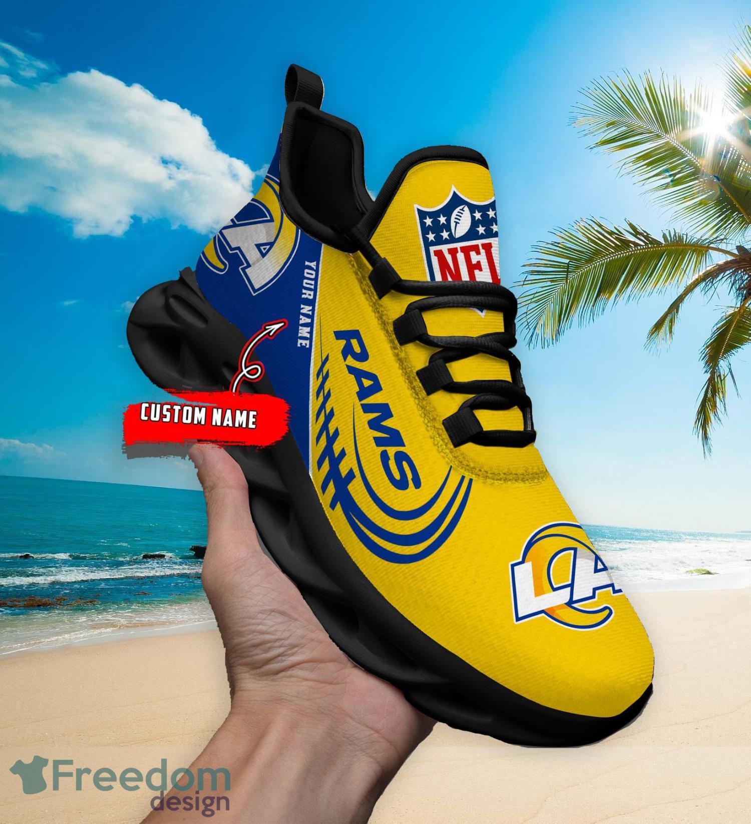 Los Angeles Rams Max Soul Sneakers Custom Name Running Shoes For Fans -  Freedomdesign