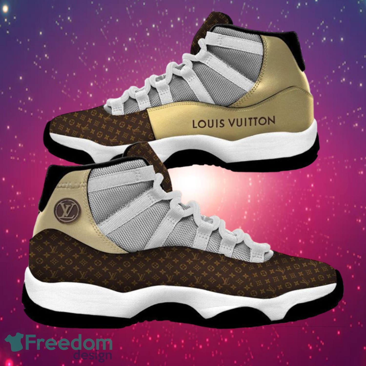 overvælde Enkelhed liner Louis Vuitton LV Gold Brown Air Jordan 11 Shoes - Freedomdesign
