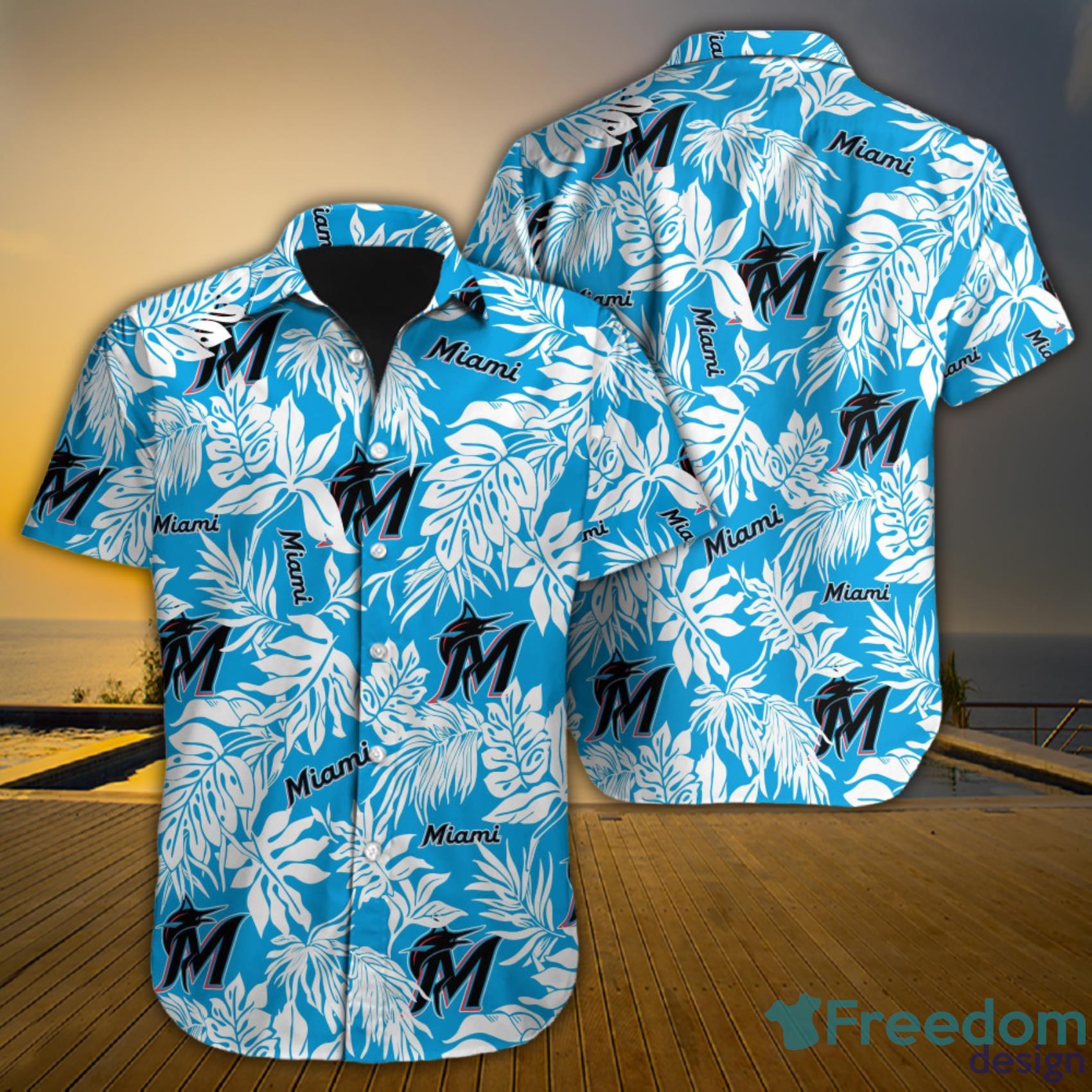 Miami Marlins MLB Tropical Leaves Art Pattern Hawaiian Shirt Gift For  Summer Holidays - Freedomdesign