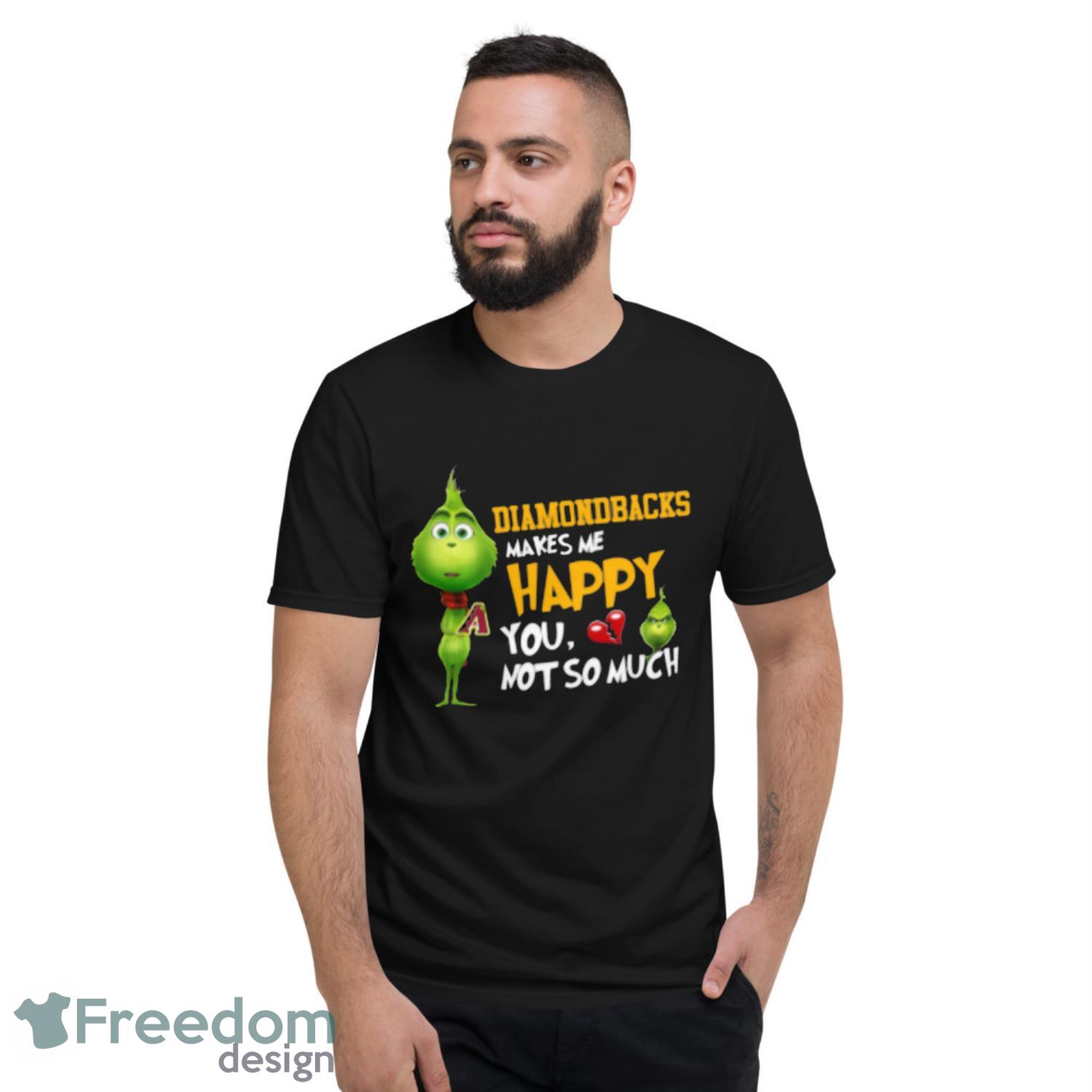 MLB Arizona Diamondbacks Makes Me Happy You Not So Much Grinch Baseball Sports T Shirt image MLB Arizona Diamondbacks Makes Me Happy You Not So Much Grinch Baseball Sports T-Shirt - Short Sleeve T-Shirt