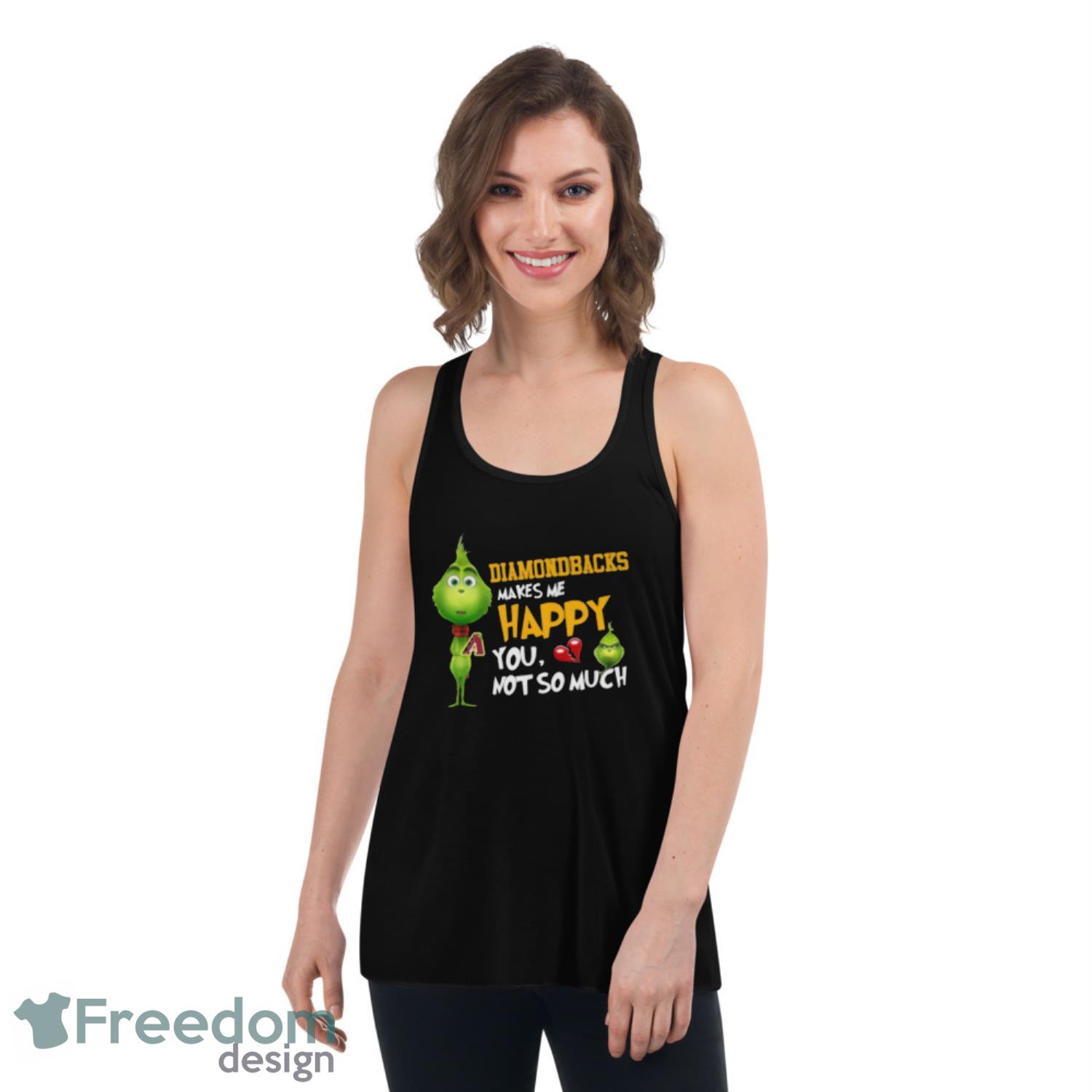 MLB Arizona Diamondbacks Makes Me Happy You Not So Much Grinch Baseball Sports T-Shirt - Womens Flowy Racerback Tank MLB Arizona Diamondbacks Makes Me Happy You Not So Much Grinch Baseball Sports T-Shirt - Womens Flowy Racerback Tank